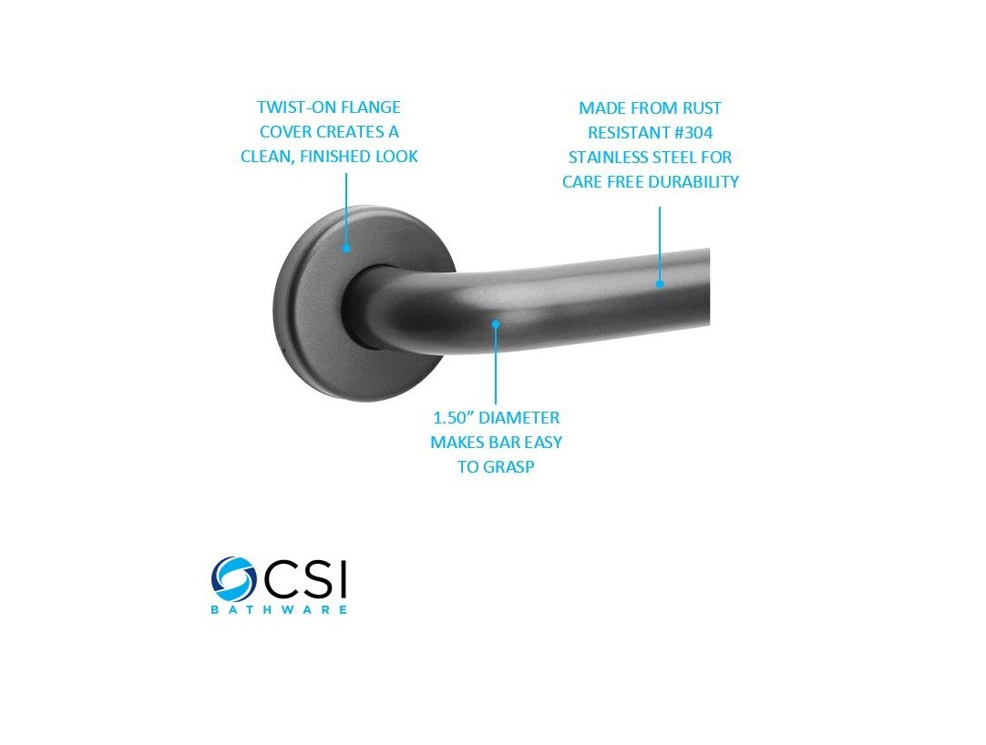 CSI Bathware BAR-SB36-TW-150-MB Grab-Bars - View #2