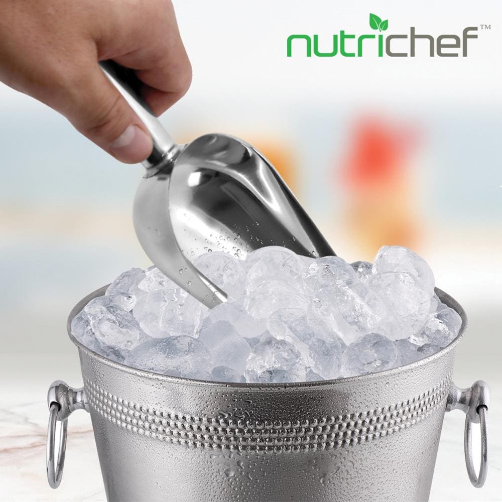 NutriChef Stainless Steel Ice Scooper - 12 oz Size - Easy-Grip Handle -  Dishwasher Safe - Barware & Accessories - Highly Polished - 9-in Length in  the Barware & Accessories department at