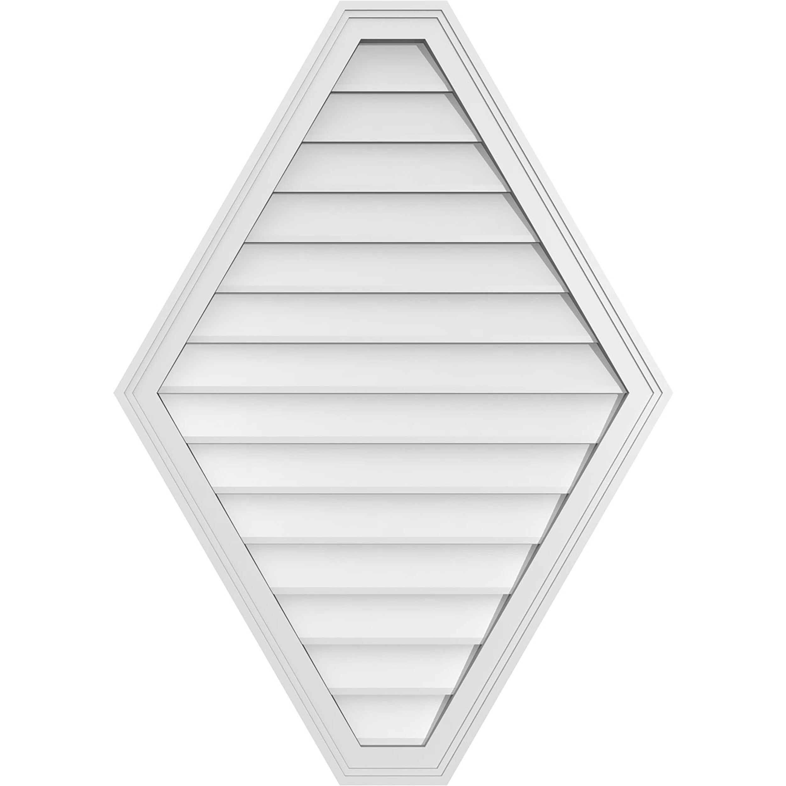 Ekena Millwork GVPHP30X4202SN 30-Inches x 42-Inches Off-white Peaked PVC Gable Louver Vent