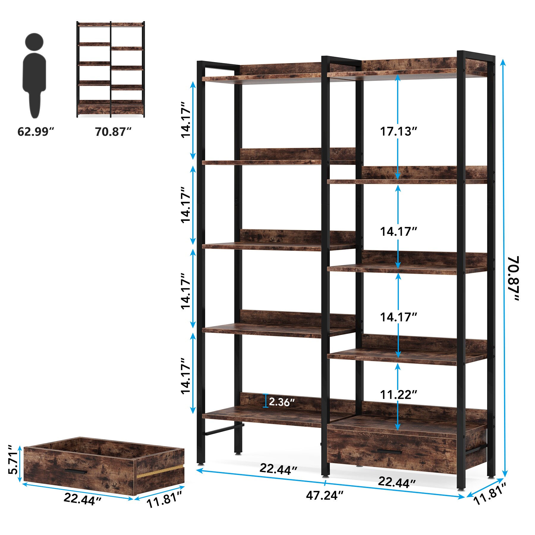 Tribesigns HOGA-F1589 bookcases - View #14