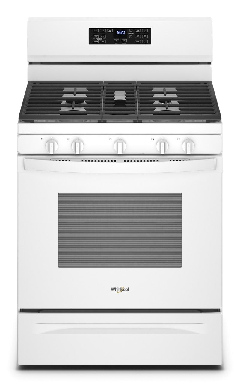 Whirlpool 30-in 5 Burners 5-cu ft Self-cleaning Air Fry Convection Oven ...