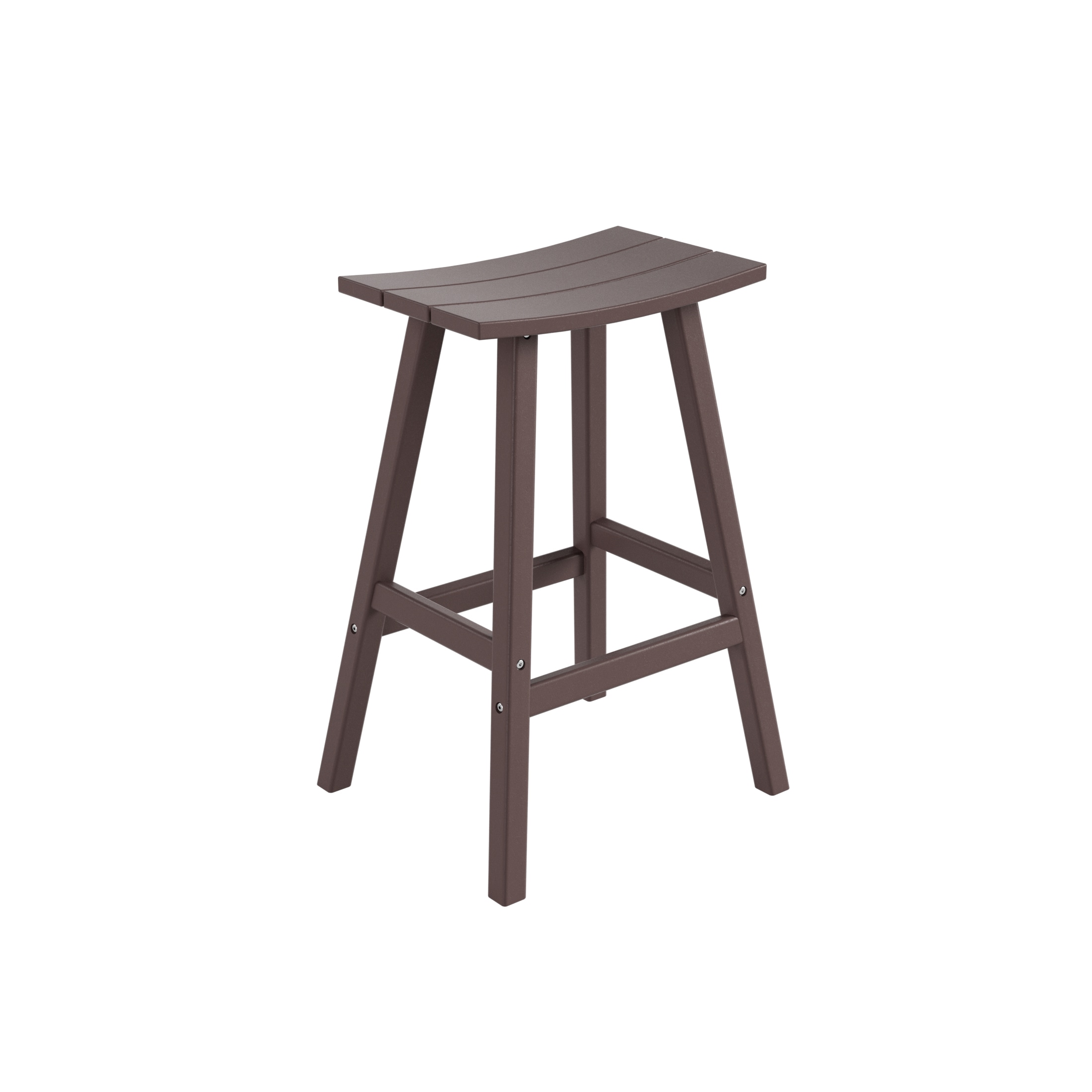 Westin Furniture OP7002-29-DB Laguna Dark Brown HDPE Frame Stationary Bar Stool Chair with Slat Seat
