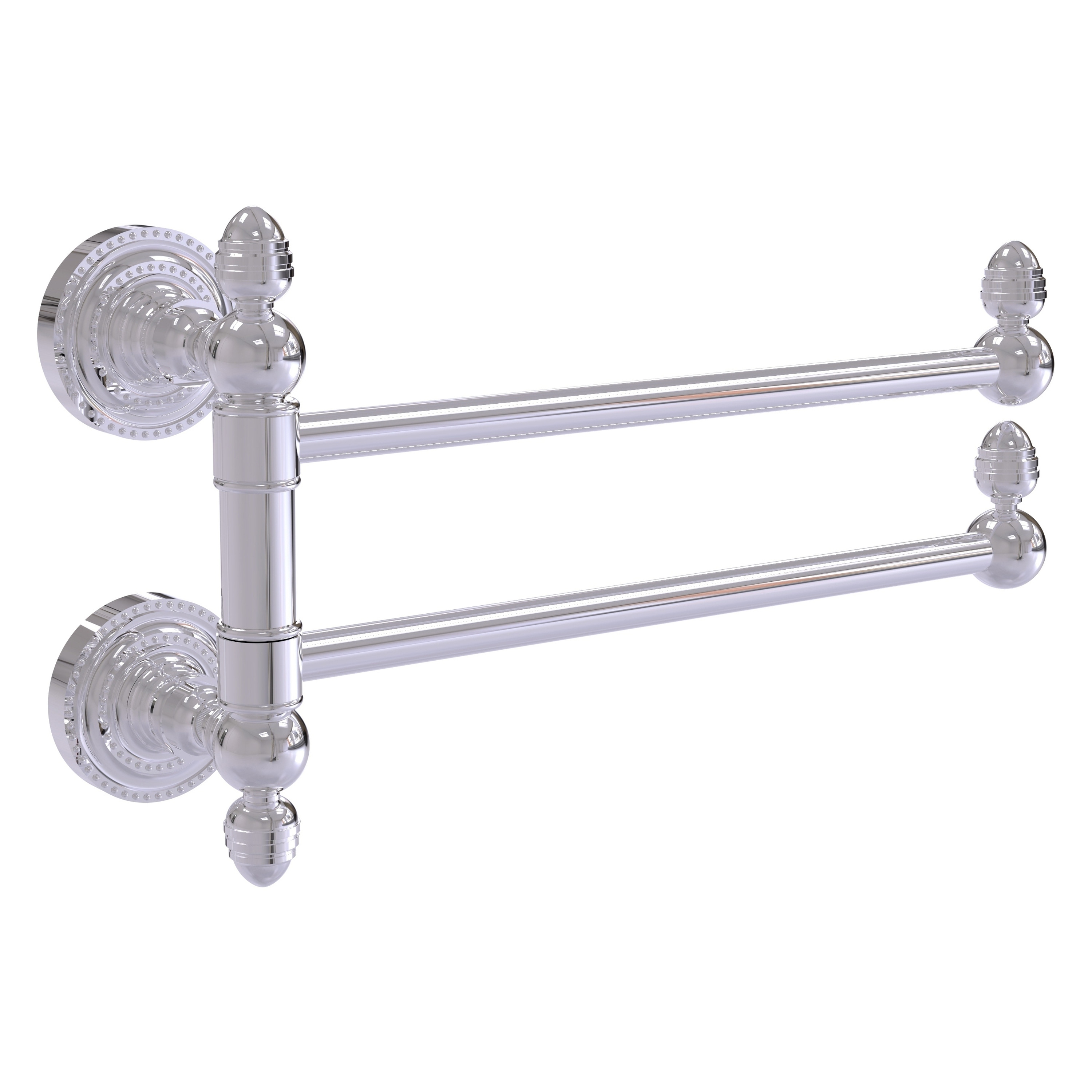 Allied Brass DT-GTB-2-PC Dottingham 12-in double Polished Chrome Wall mount Double Towel Bar