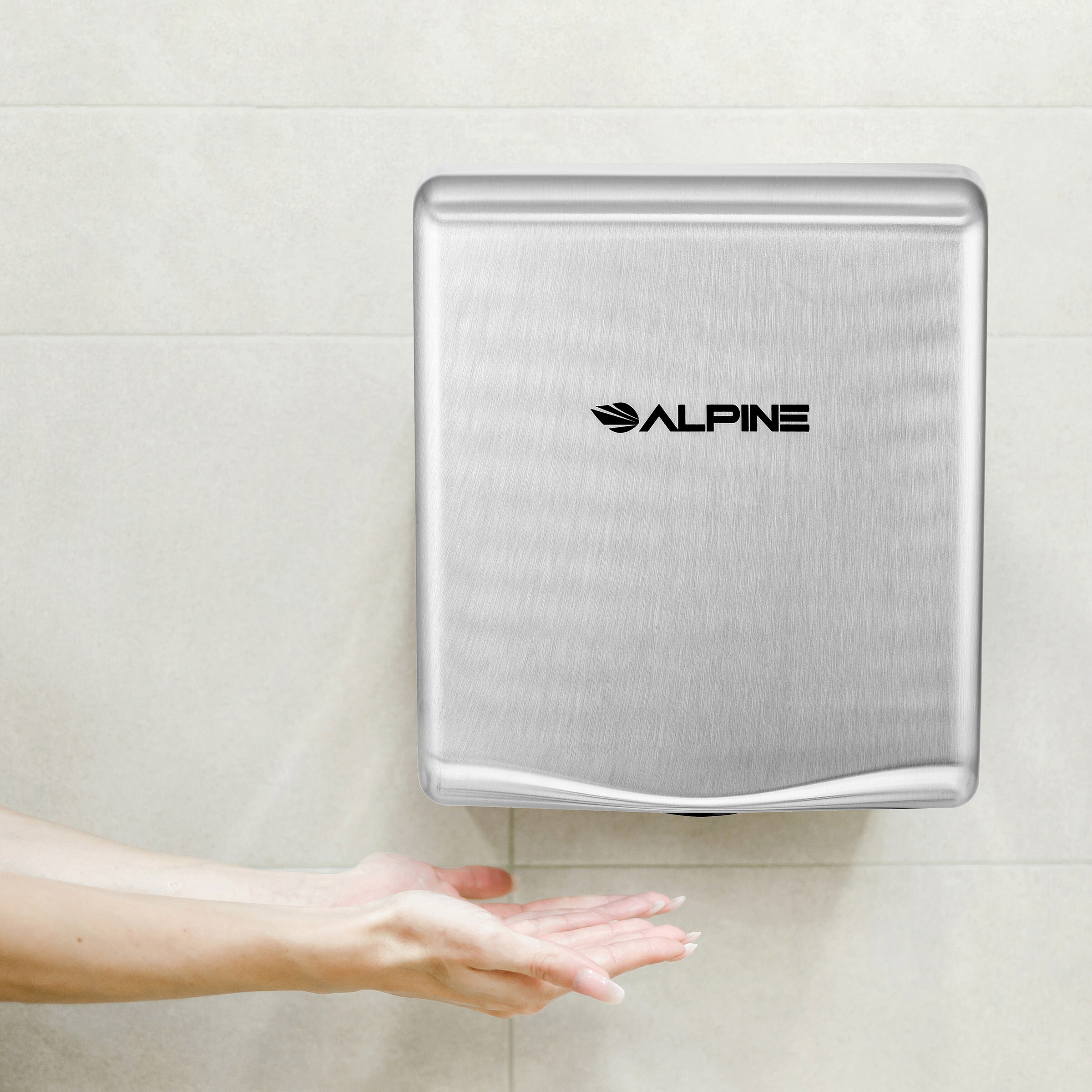 Alpine Industries Alpine Industries Willow Commercial 220-Volt Stainless  Steel Brushed High Speed Electric Automatic Hand Dryer in the Hand Dryers  department at Lowes.com