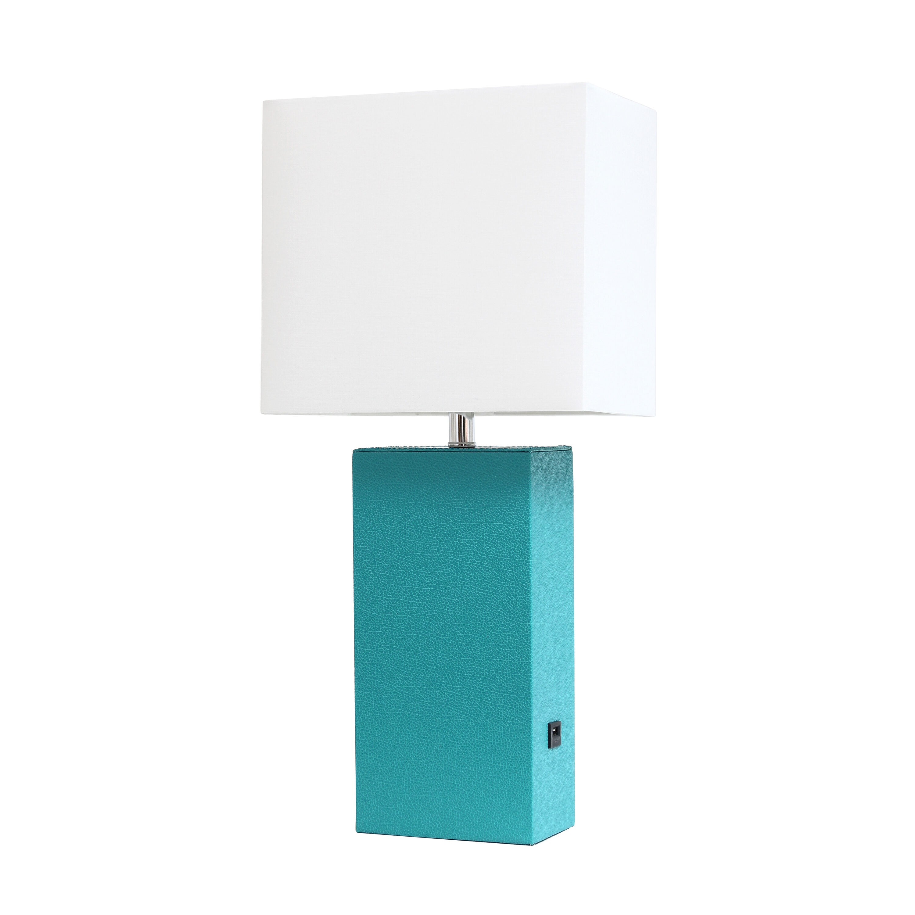 Lalia Home LHT-3012-TL Lexington 21-in Teal On/Off switch Table Lamp with Fabric Shade