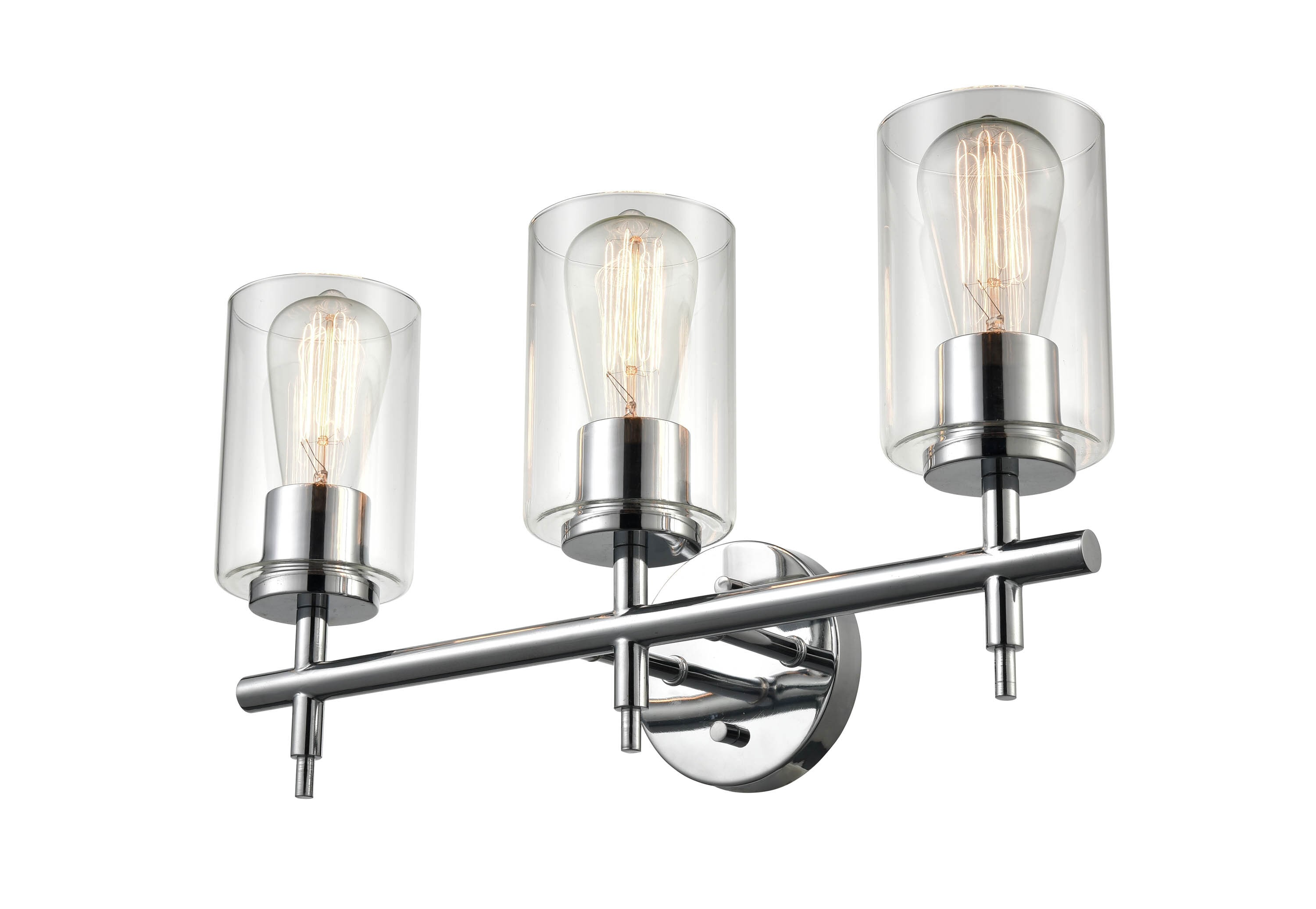 929 Lighting 50023-CH  3 Light Vanity in Chrome with Clear Glass Shade