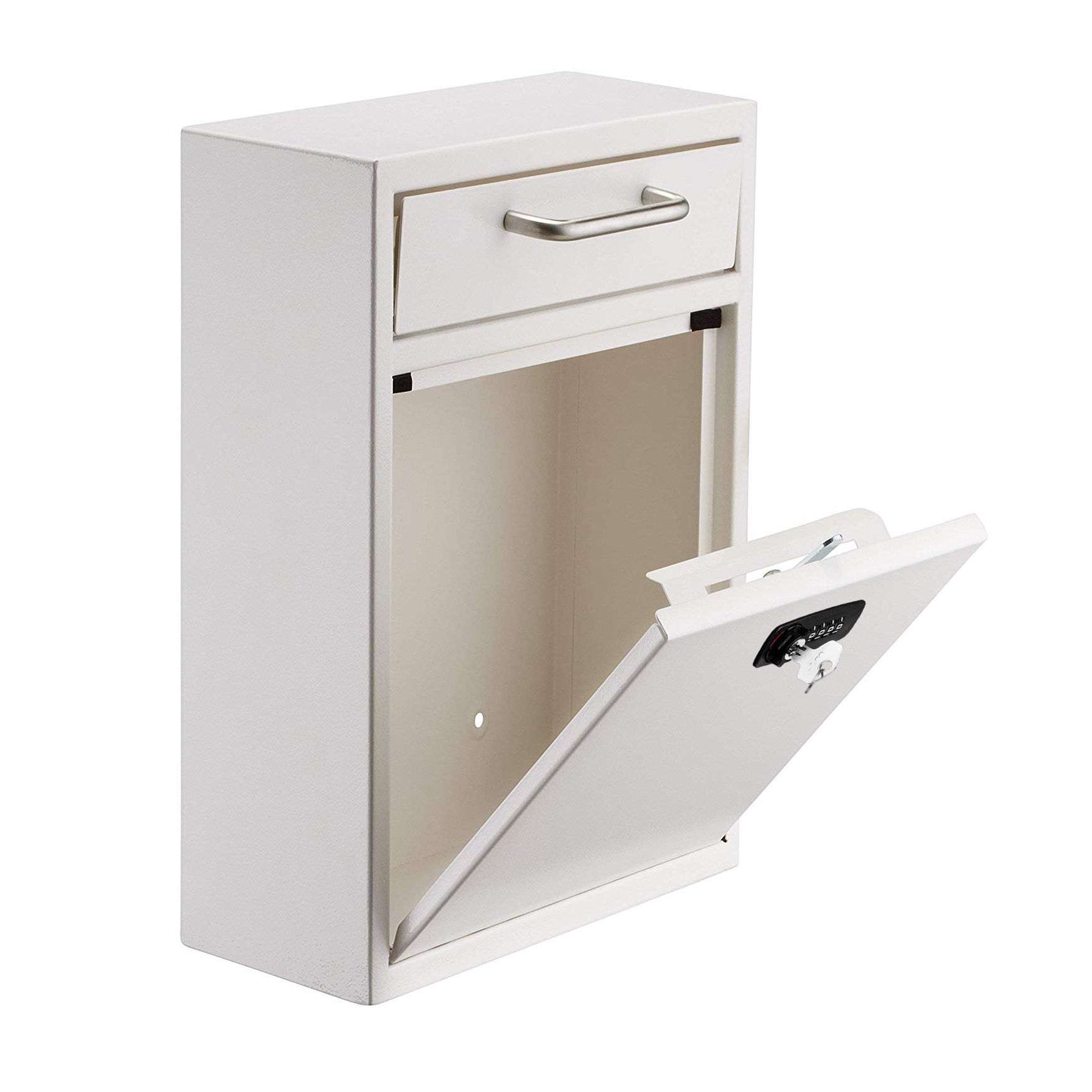 AdirOffice Wall Mount White Metal Standard Lockable Mailbox 631-04-WHI-KC Sansujyuku sansujyuku.com