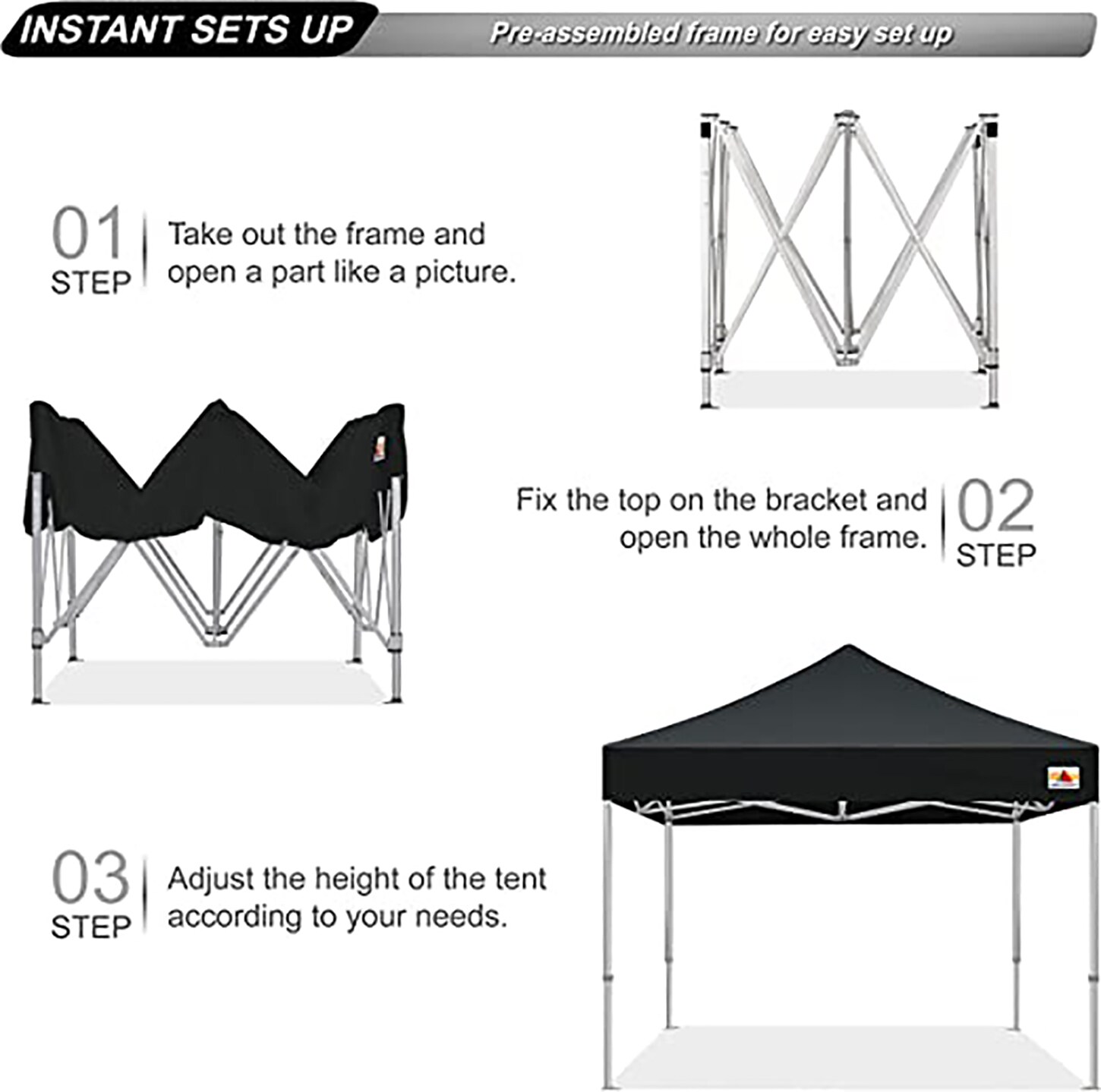 ABCCANOPY Rectangle Black Pop-up Canopy At Lowes.com