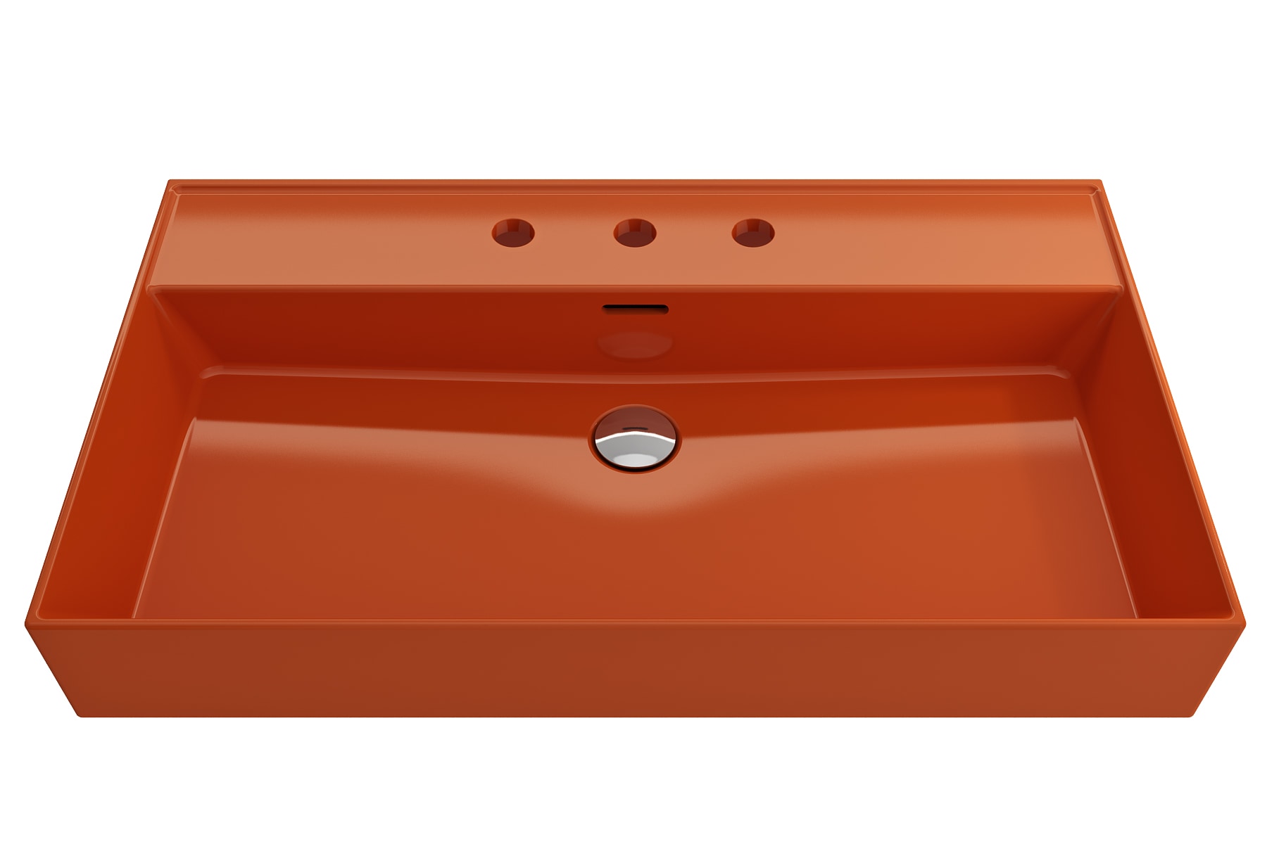 BOCCHI 1377-012-0127 Fire Clay 18.25-in Wall-mount Rectangular Modern Orange Bathroom Sink