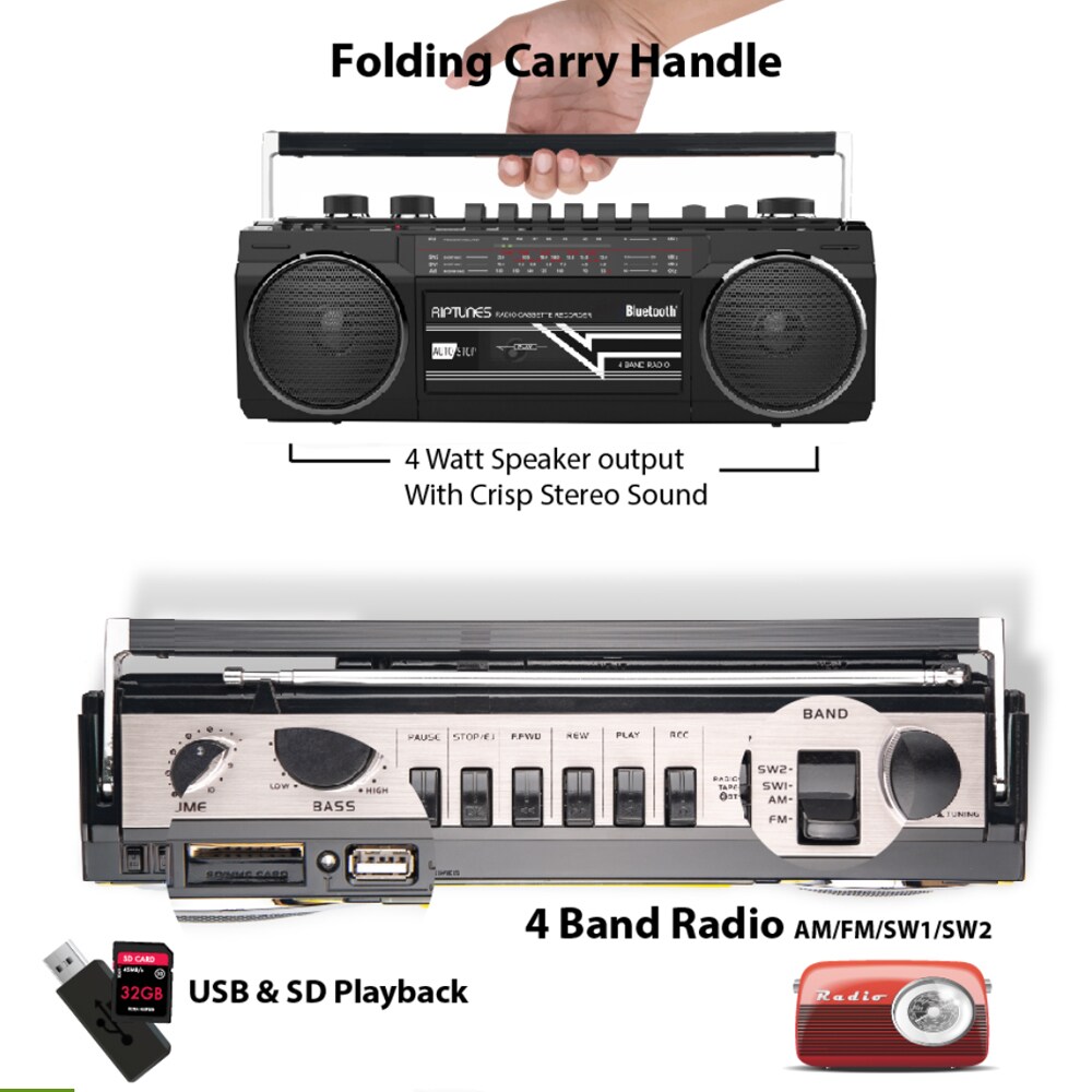 Riptunes WRACR400K697 Boomboxes-Radios - View #3