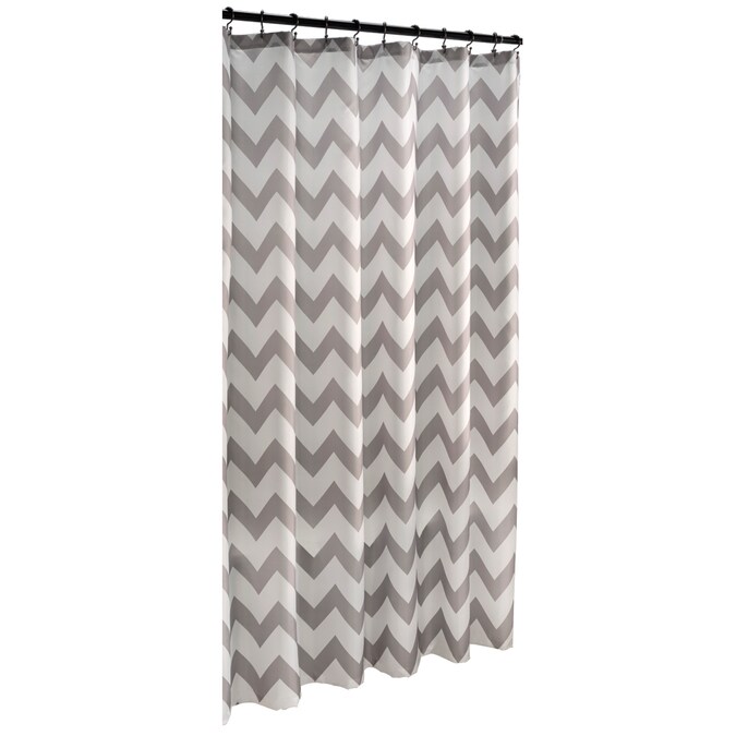Polyester Grey Geometric Shower Curtain, Black And Grey Geometric Shower Curtain