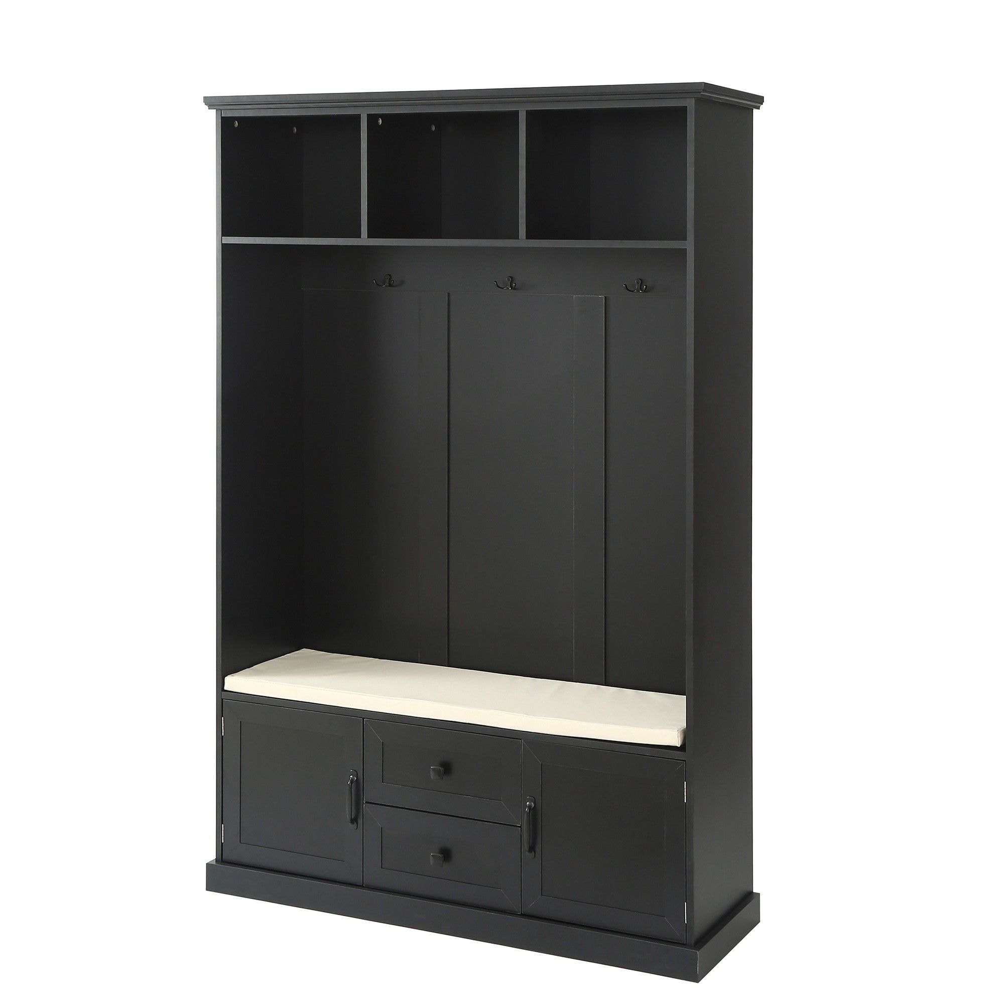 Yiekholo Modern 47.2-in Black Wood Hall Tree LL-W-0220AAB at Lowes.com