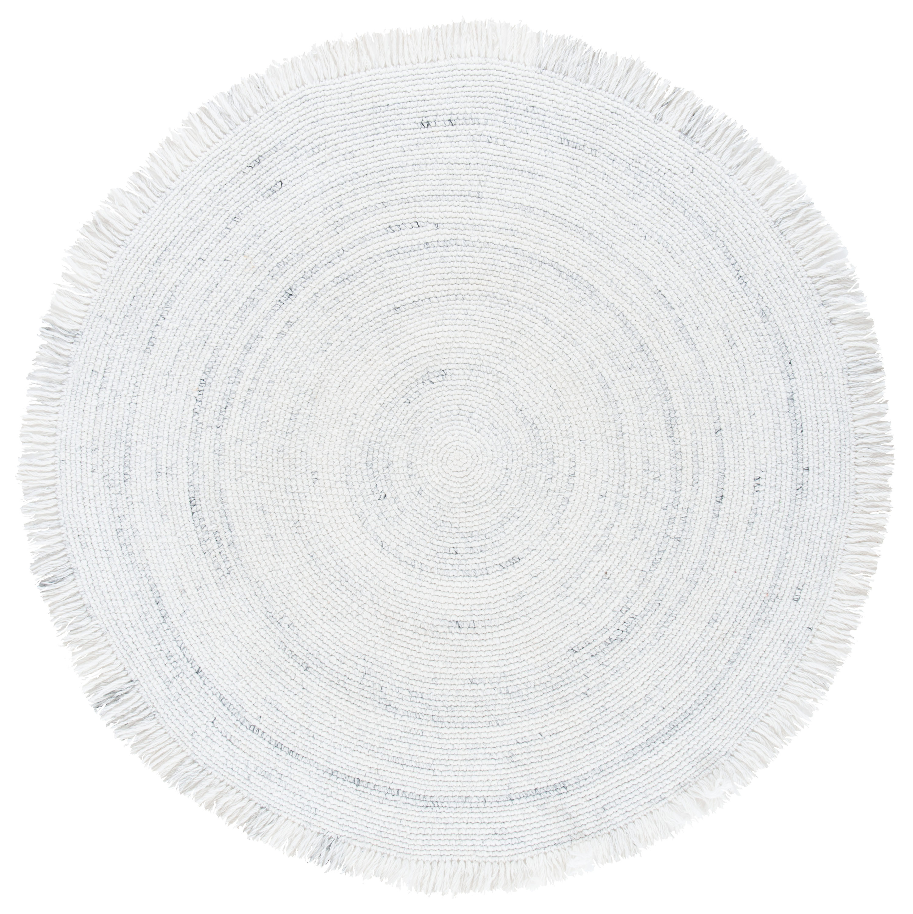 Safavieh BRD275A-5R Braided Andrijana 5 x 5 (ft) Braided Polyester Ivory/Gray Round Indoor Abstract Farmhouse/Cottage Area rug
