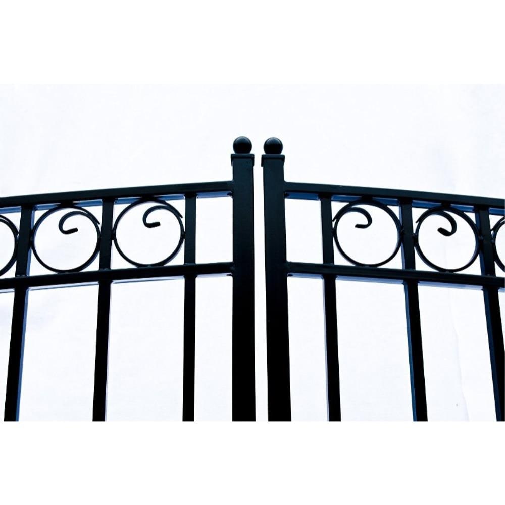 Paris Style Black Steel Dual Driveway Gate 12 ft x 6 ft