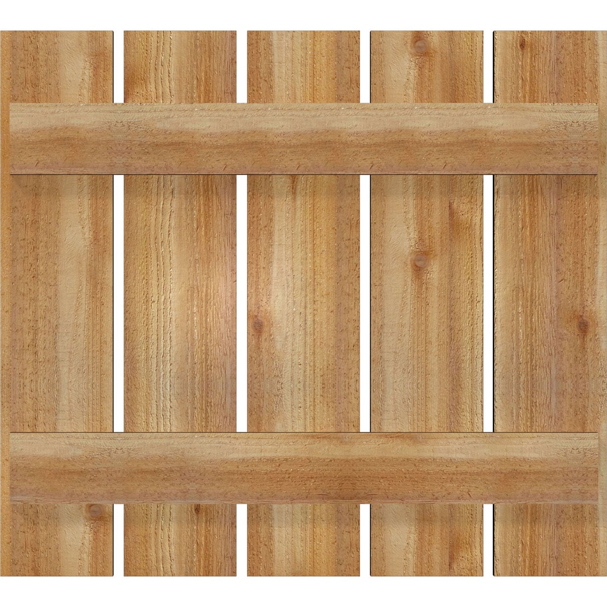 Ekena Millwork RBS06S29X026RWR 28.875-in W x 26-in H Unfinished Paintable/Stainable Board and batten Spaced Wood Exterior Shutters ( 2 -Pack )