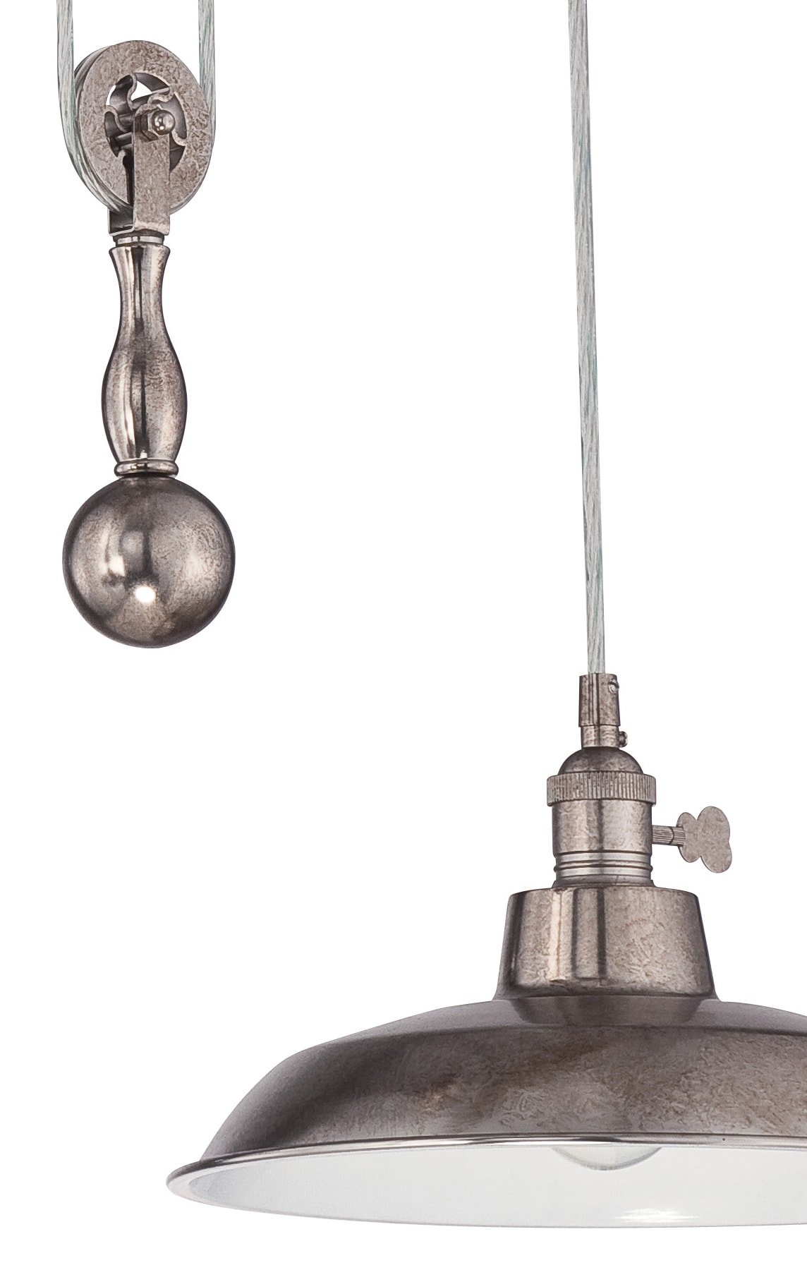 Tarnished Silver Mini 2-Light Dome Pendant