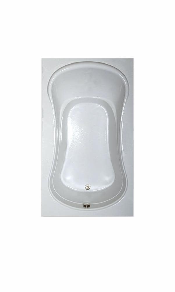 WaterTECH S7242ED WHITE Designer 42-in x 72-in White Acrylic Rectangular Drop-in Soaking bathtub ( Reversible Drain )