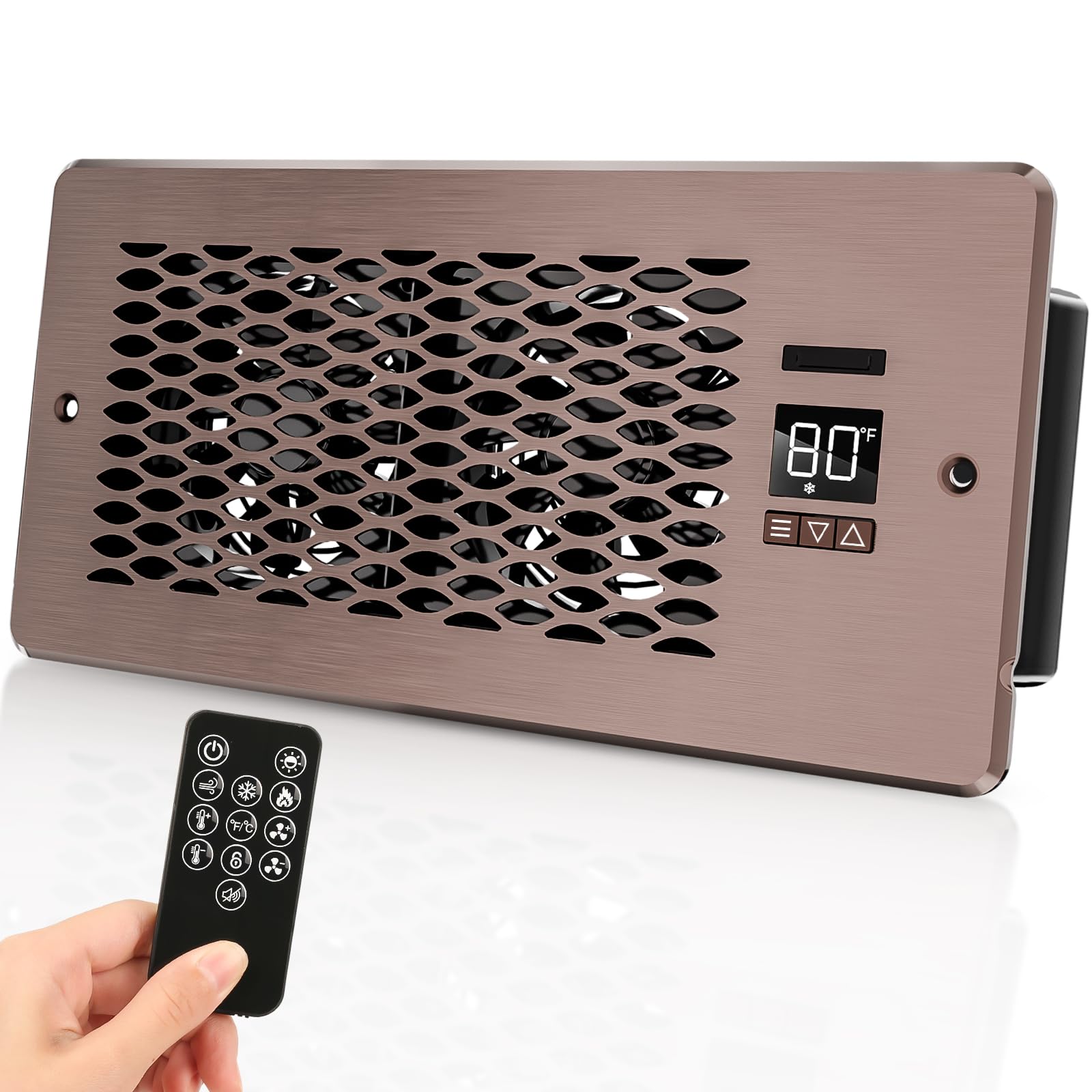 Afoxsos  Built in Register Booster Fan Cover for Air Heat Vent Fits 4 x 10 Duct Ceiling Floor Vents Quiet 10 Speed Smart Control Improves Airflow