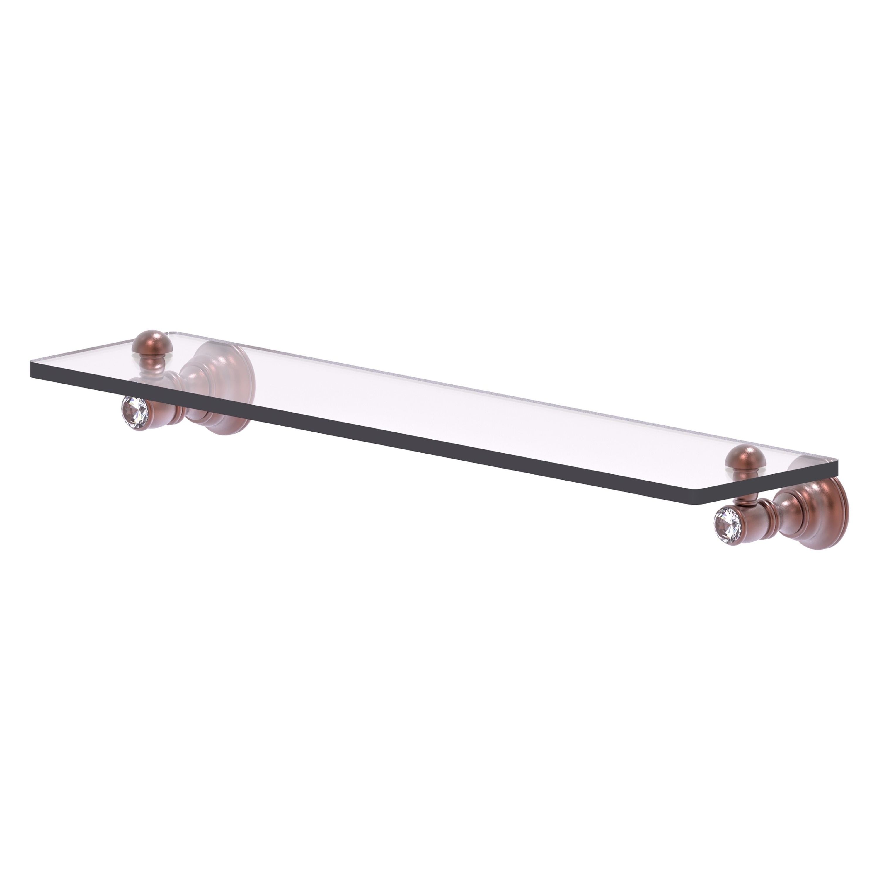 Allied Brass CC-1-22-CA Carolina Crystal Antique Copper Wall mount Bathroom Shelf ( 22-in x 2.4-in x 5-in )