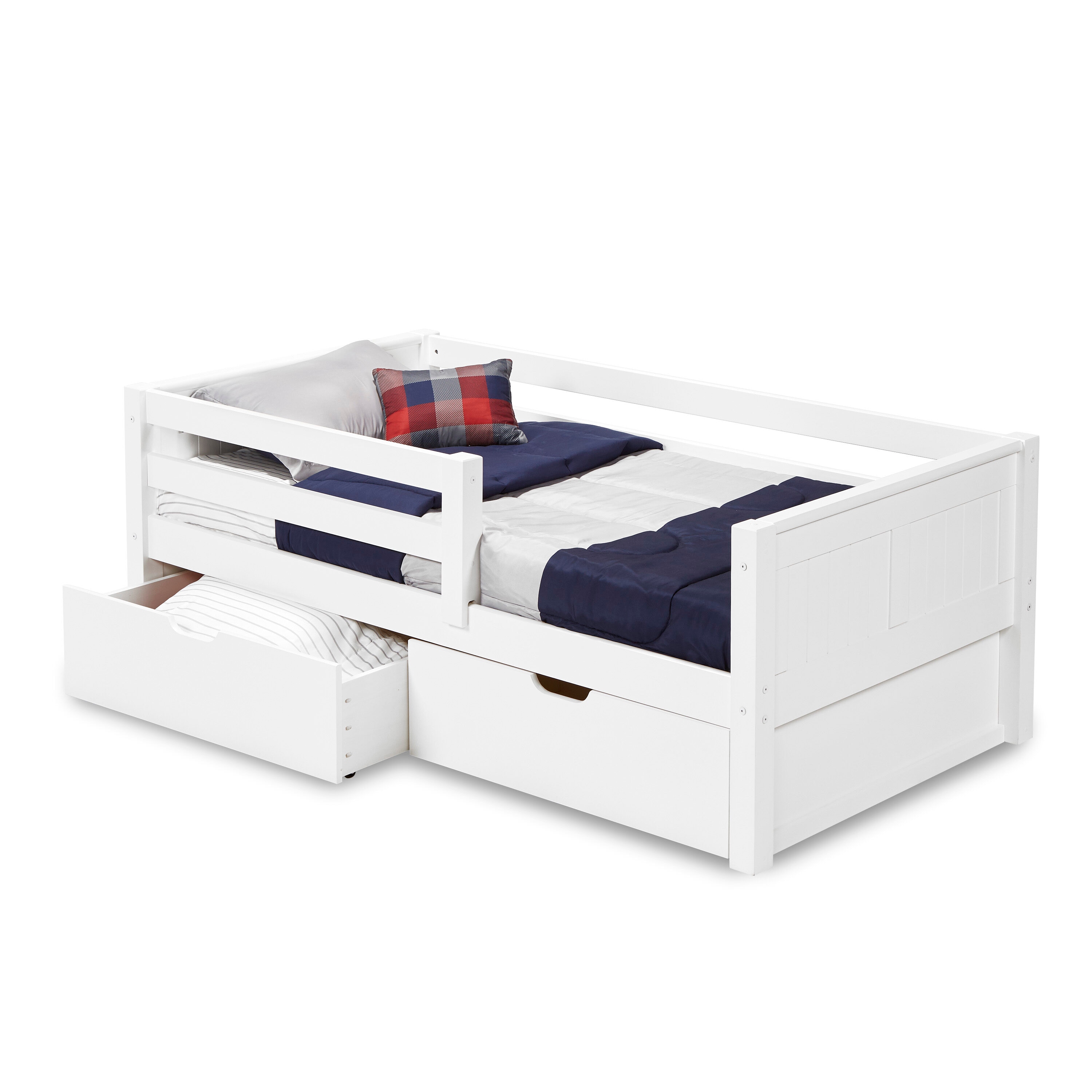 Camaflexi C3233DR White Twin Wood Bed frame Bed