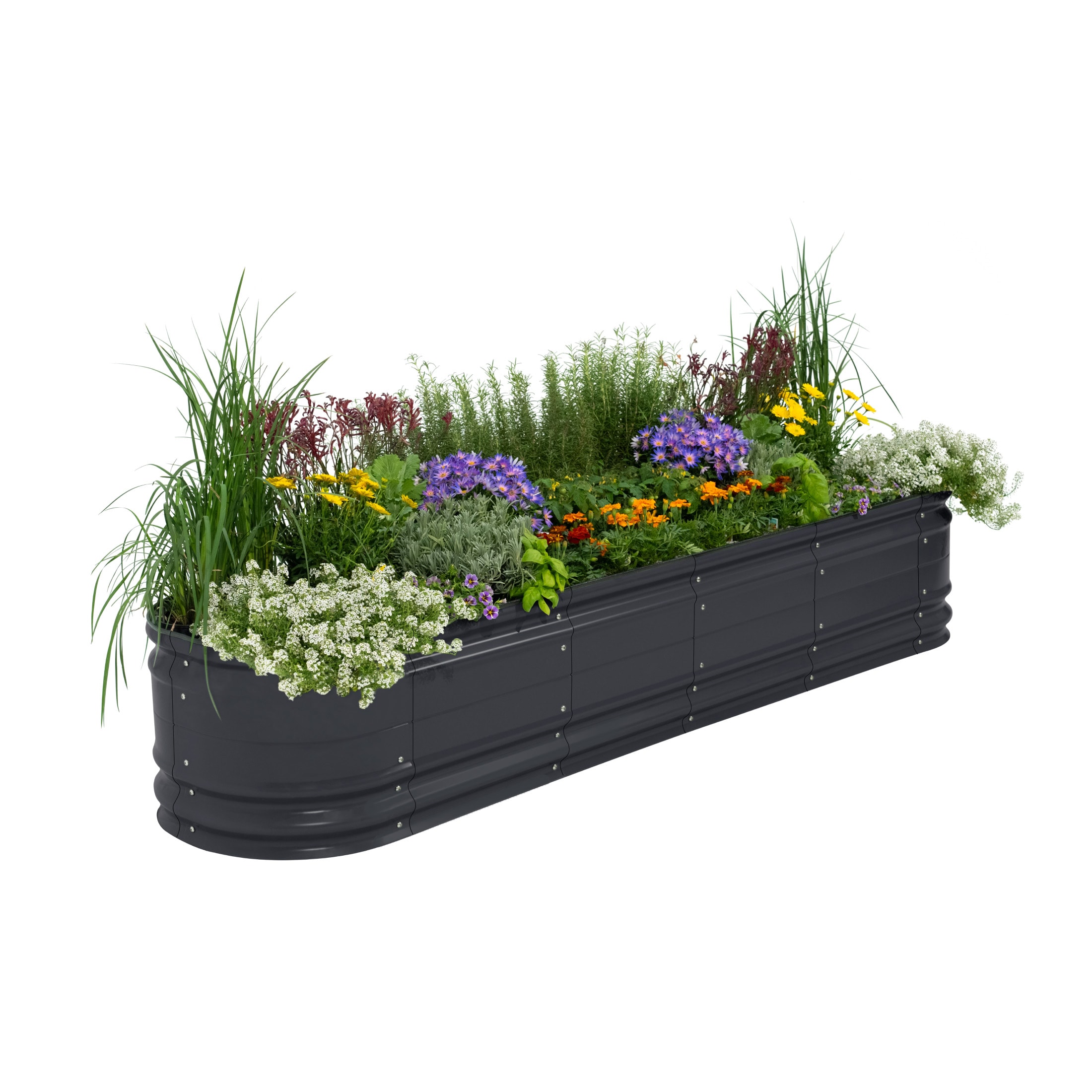 Vego Garden VB9N117MGG2 32-cu ft 42-in W x 78-in L x 17-in H Modern Gray Galvanized Metal Raised Garden Bed