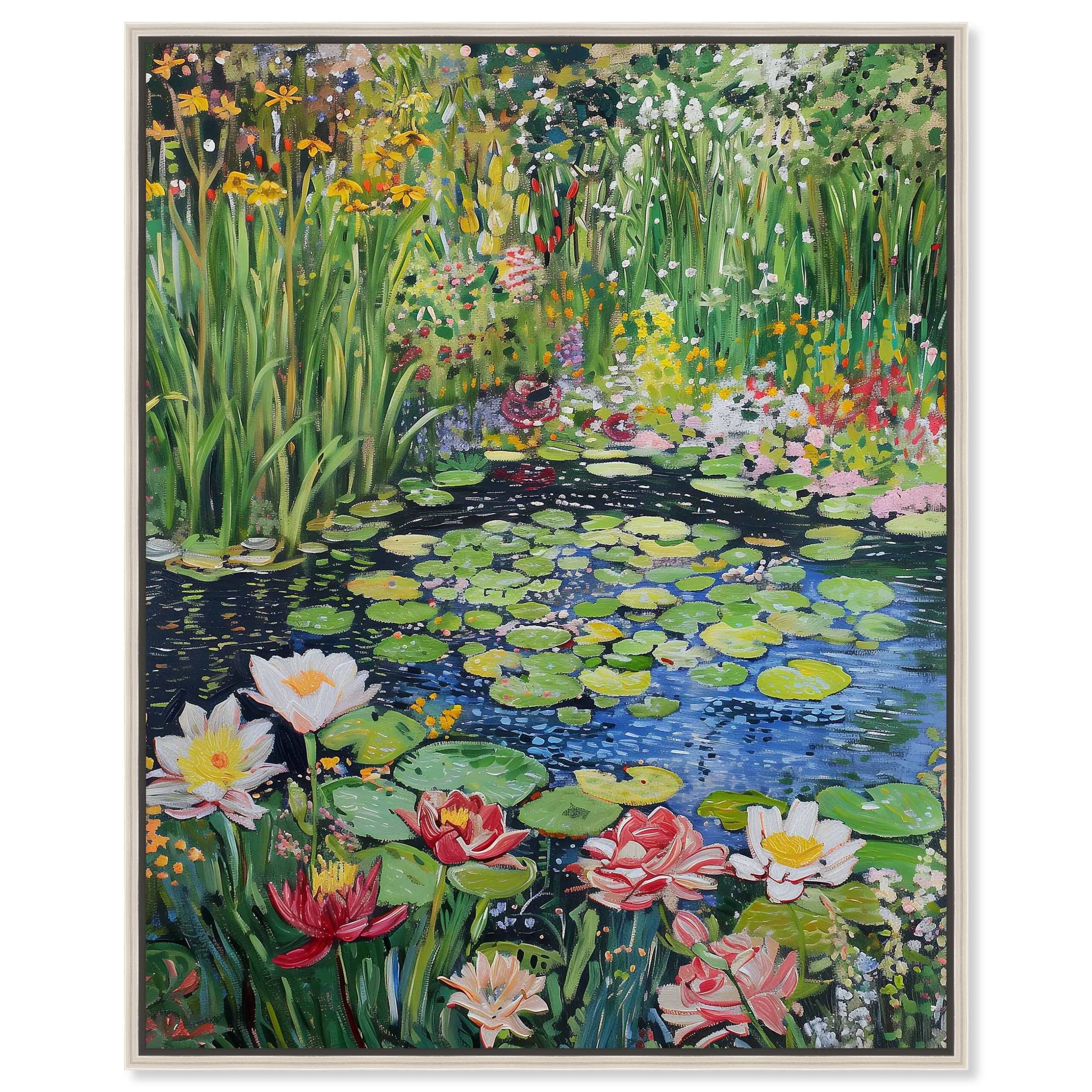 Art Remedy 0057450000B5C24 Impressionist Pond Modern/Contemporary Print by  Silver Frame 24 x 30