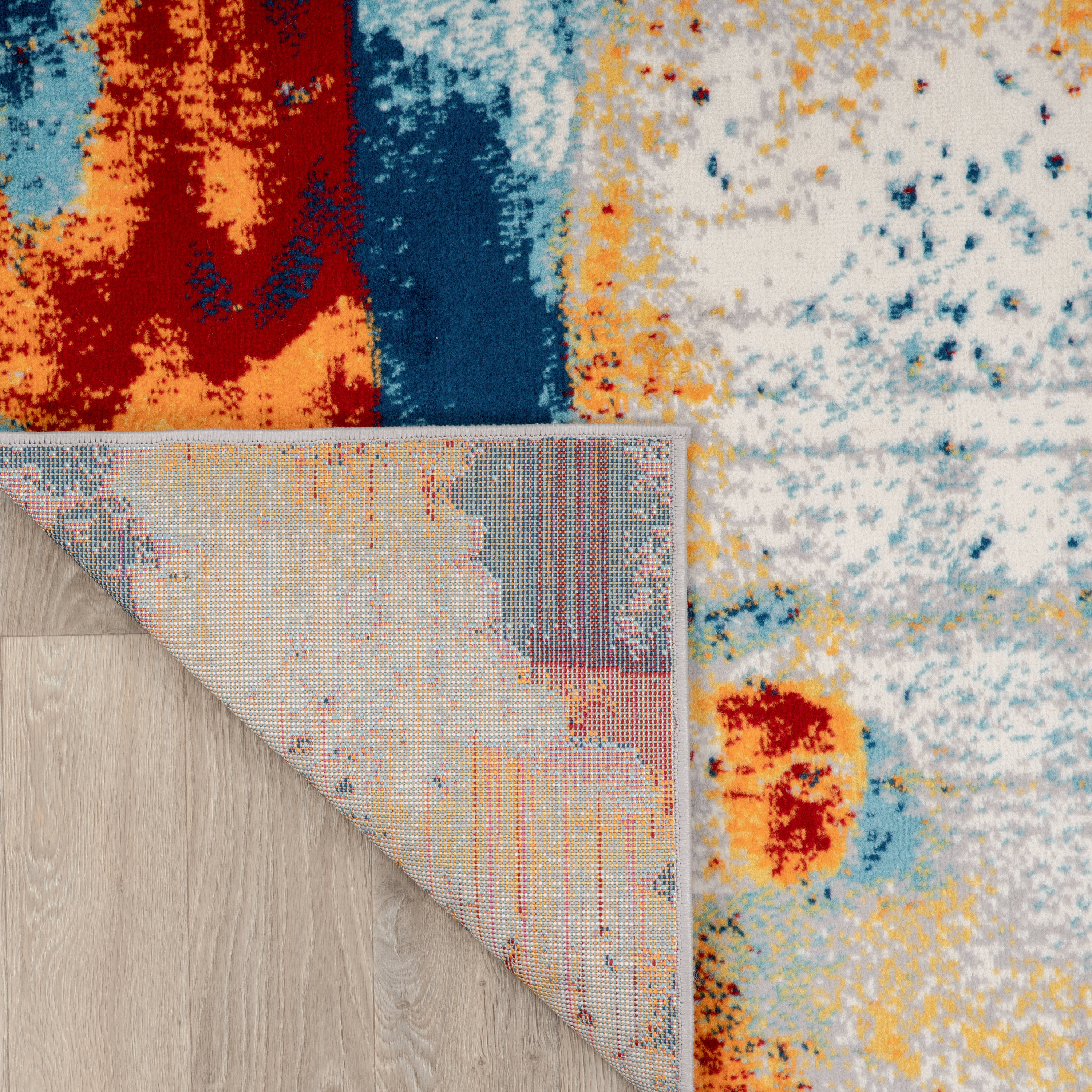 Bohemian Multi Abstract Polypropylene Runner Rug 2'x7'