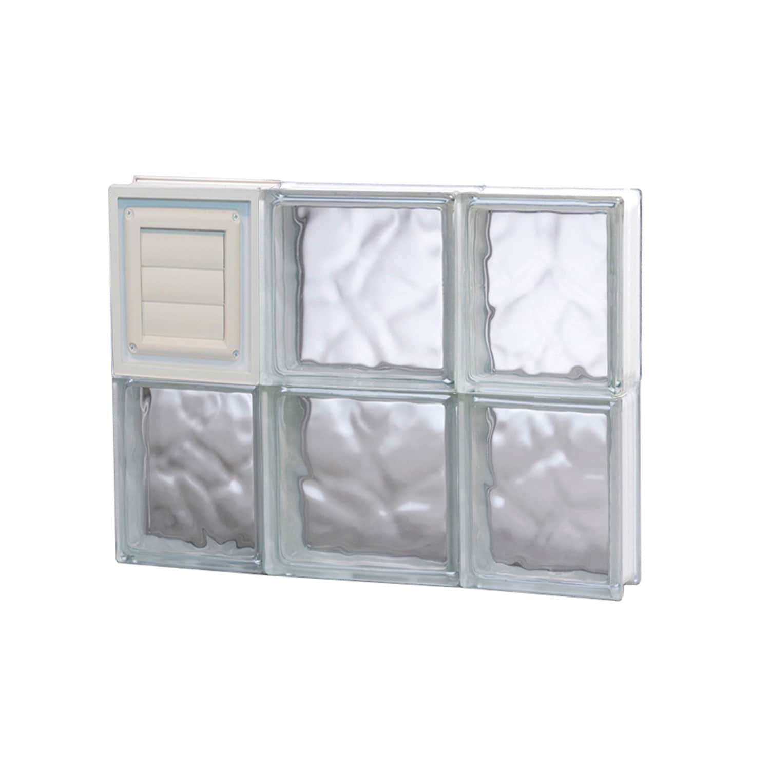 REDI2SET D2016DC Wavy Glass 19-1/4-in x 15-1/2-in Frameless Replacement Dryer vent Glass Block Window