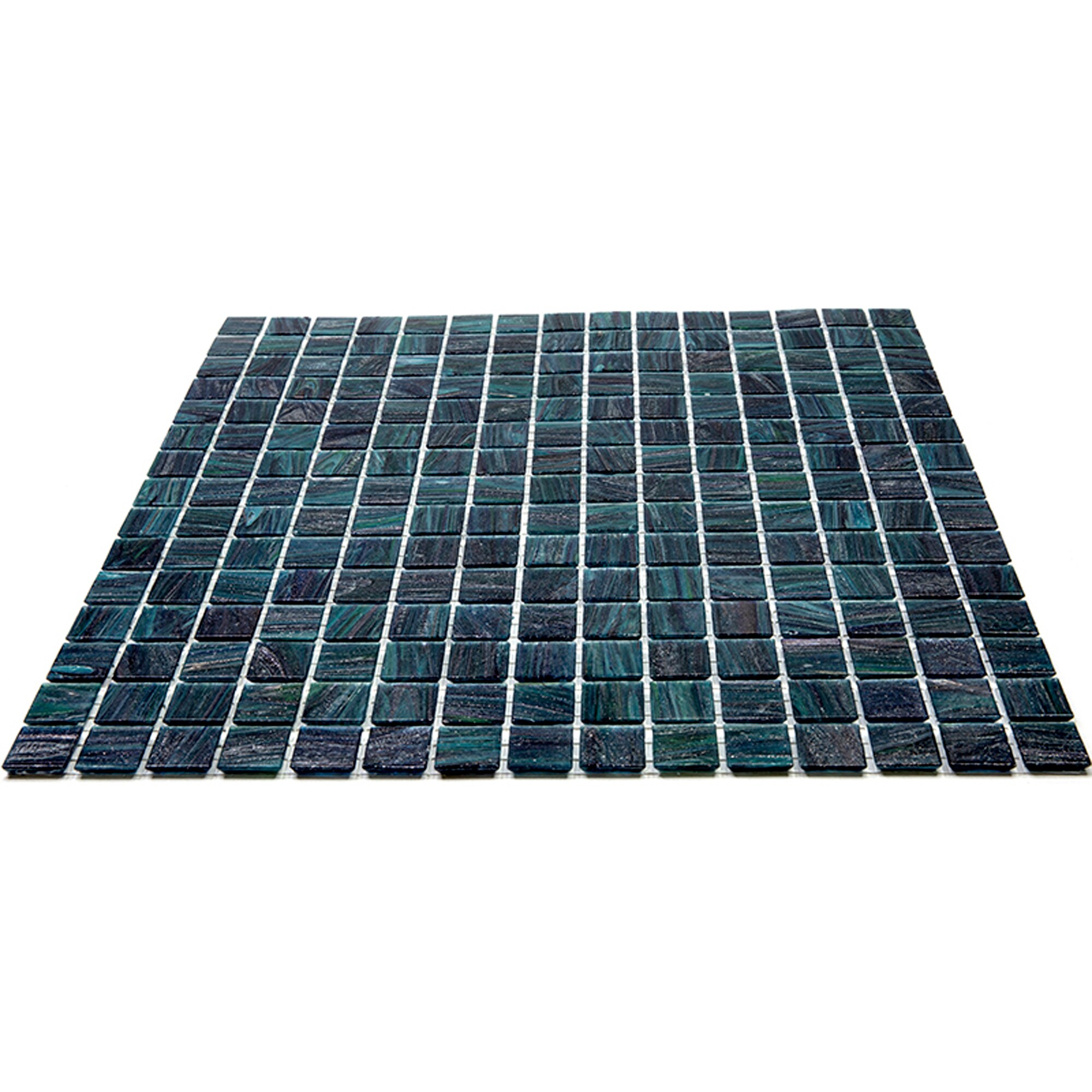 Celestial Pine Green Glossy Glass Mosaic Wall and Floor Tile