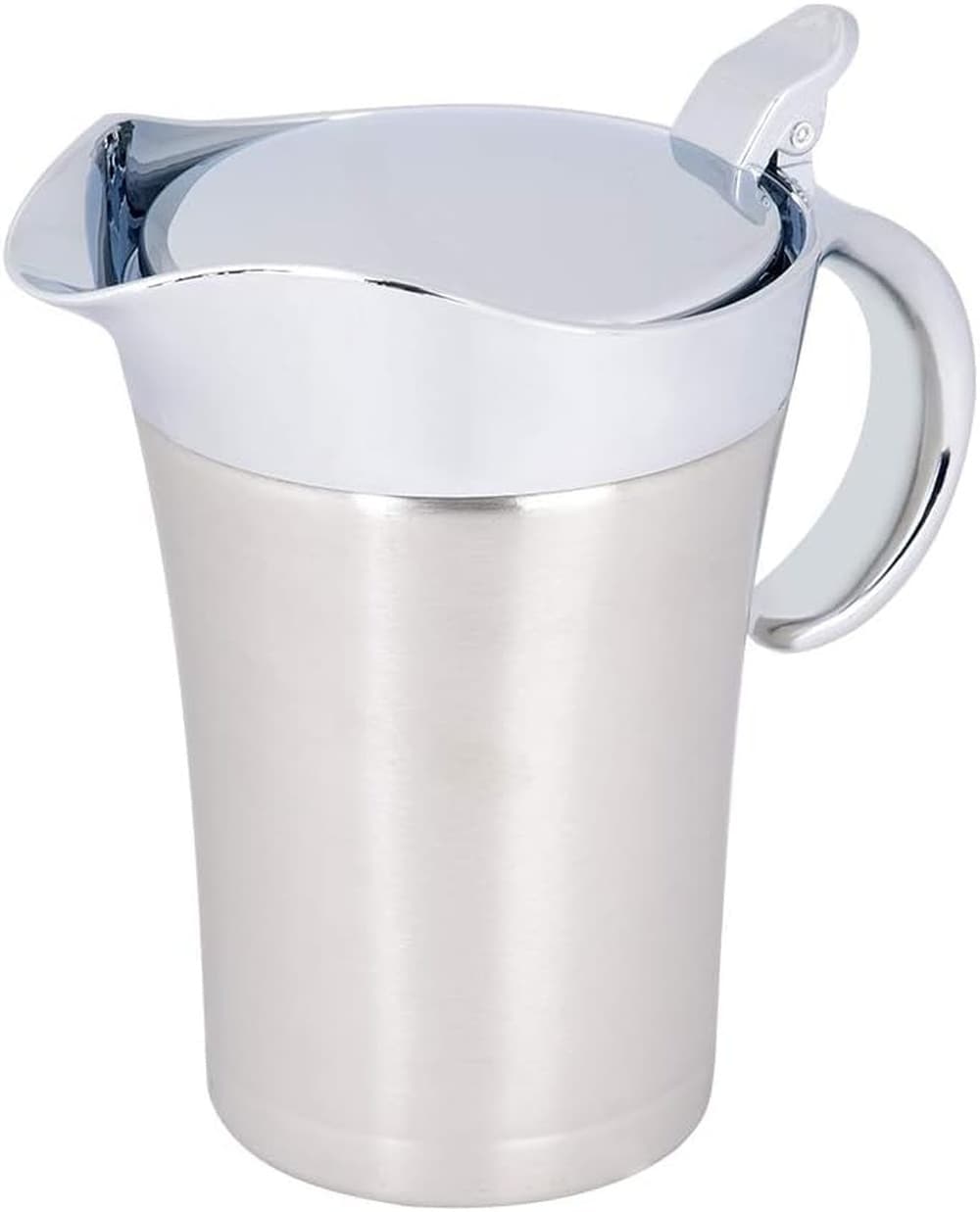 Aoibox  25 oz Double Insulated Stainless Steel Gravy Boat with Lid and Chrome Non Drip Spout for Sauce Serving