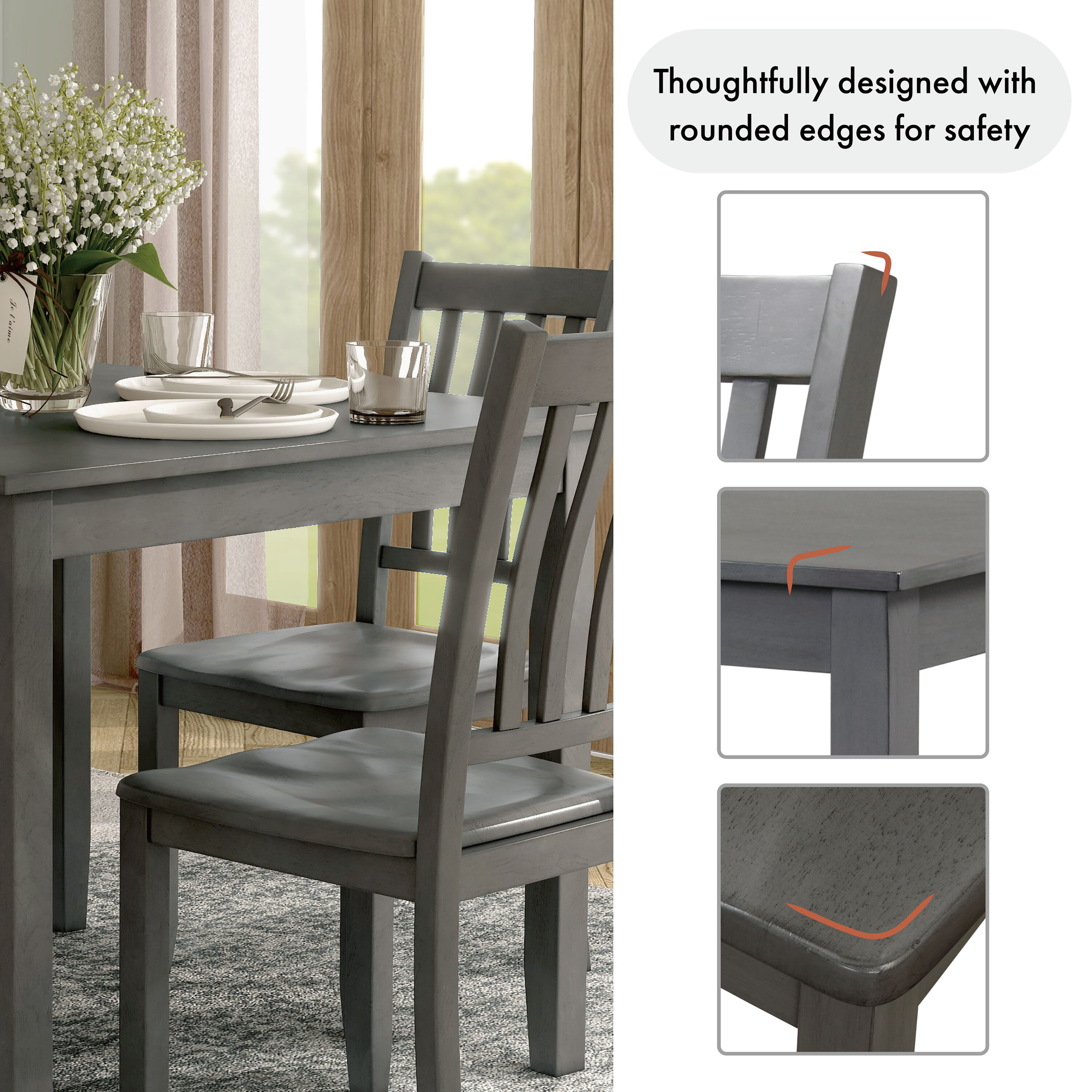 Furniture of America EC-3583GY-T-5PK Dining-Sets - View #16
