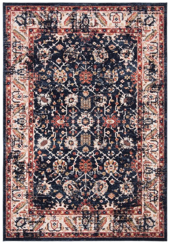 Safavieh CHL413L-5 Charleston Khotan 5 x 8 (ft) Loomed Polypropylene Navy/Ivory Rectangular Indoor Distressed/Overdyed Vintage Area rug