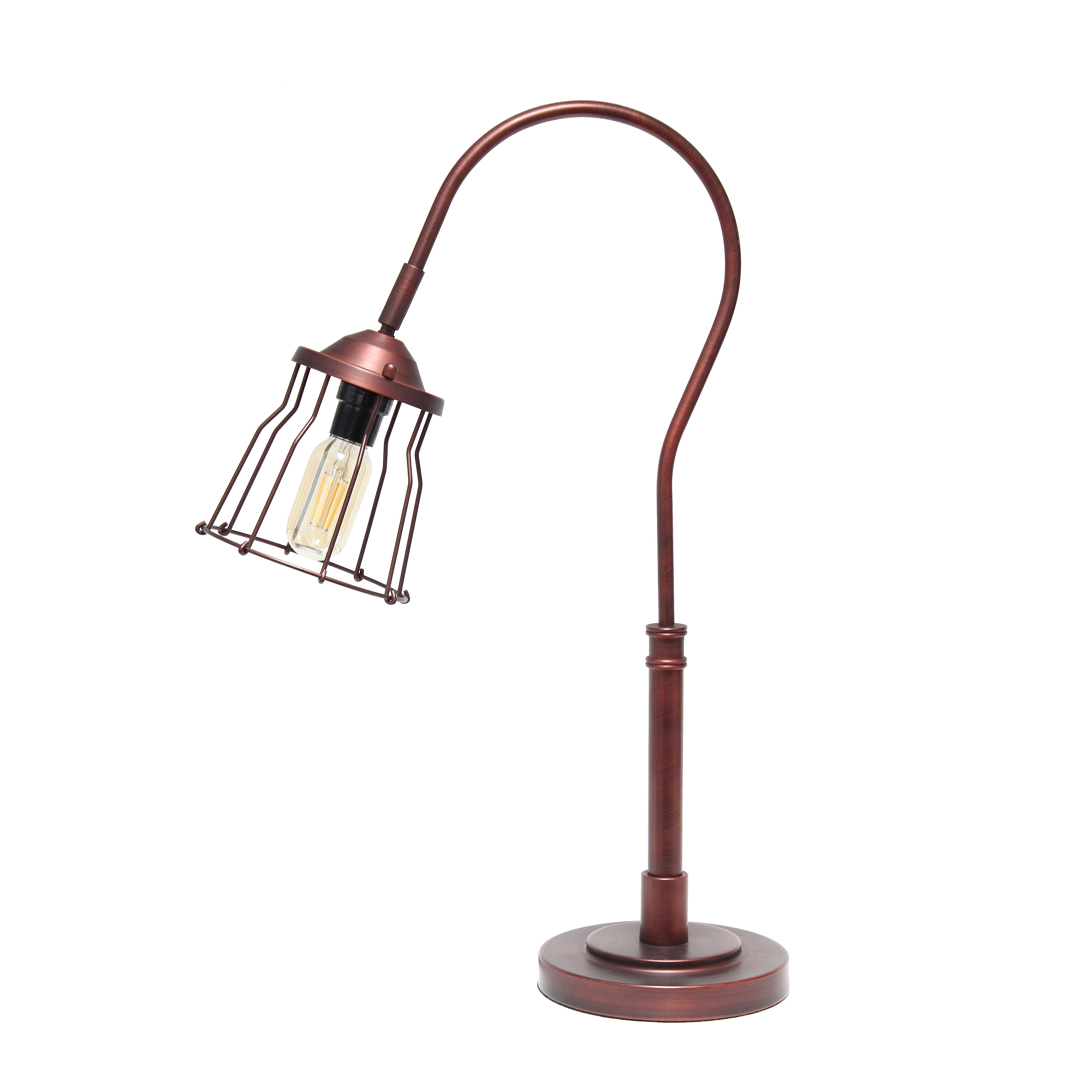 Lalia Home LHT-1018-RB Studio Loft 25-in Red Bronze LED On/Off switch Downbridge Table Lamp with Metal Shade