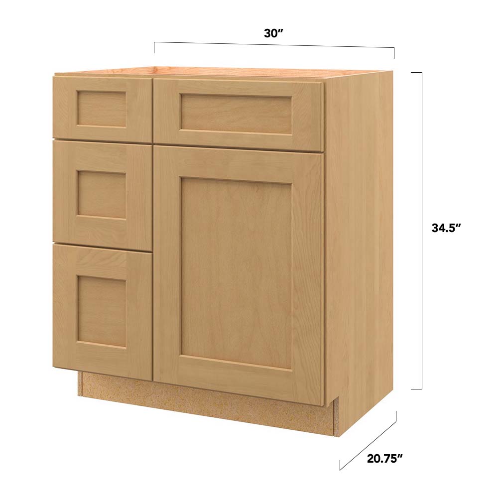 allen + roth Innsbrook 30-in Rye Bathroom Vanity Base Cabinet without ...