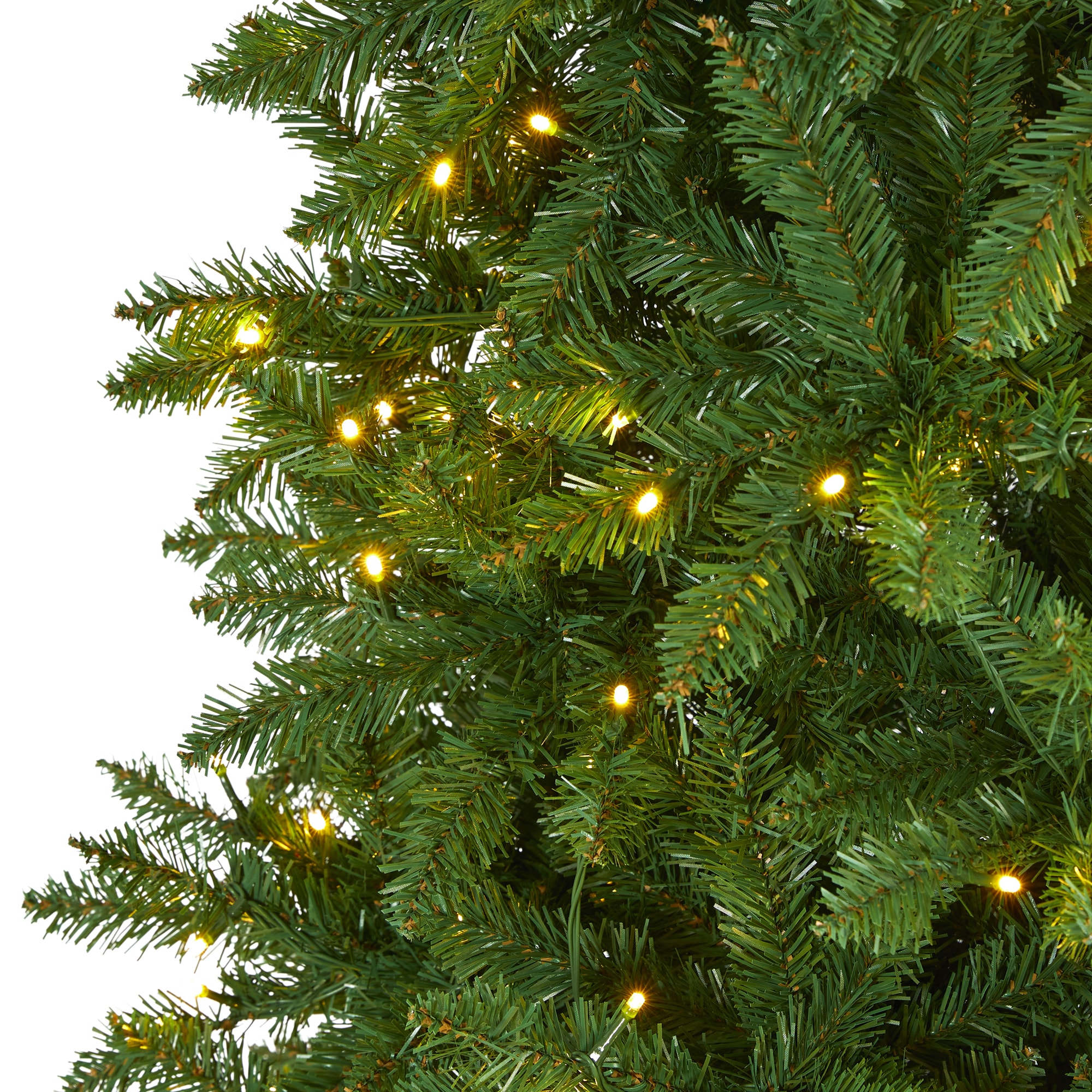 Nearly Natural 9-ft Pine Pre-lit Slim Artificial Christmas Tree with ...