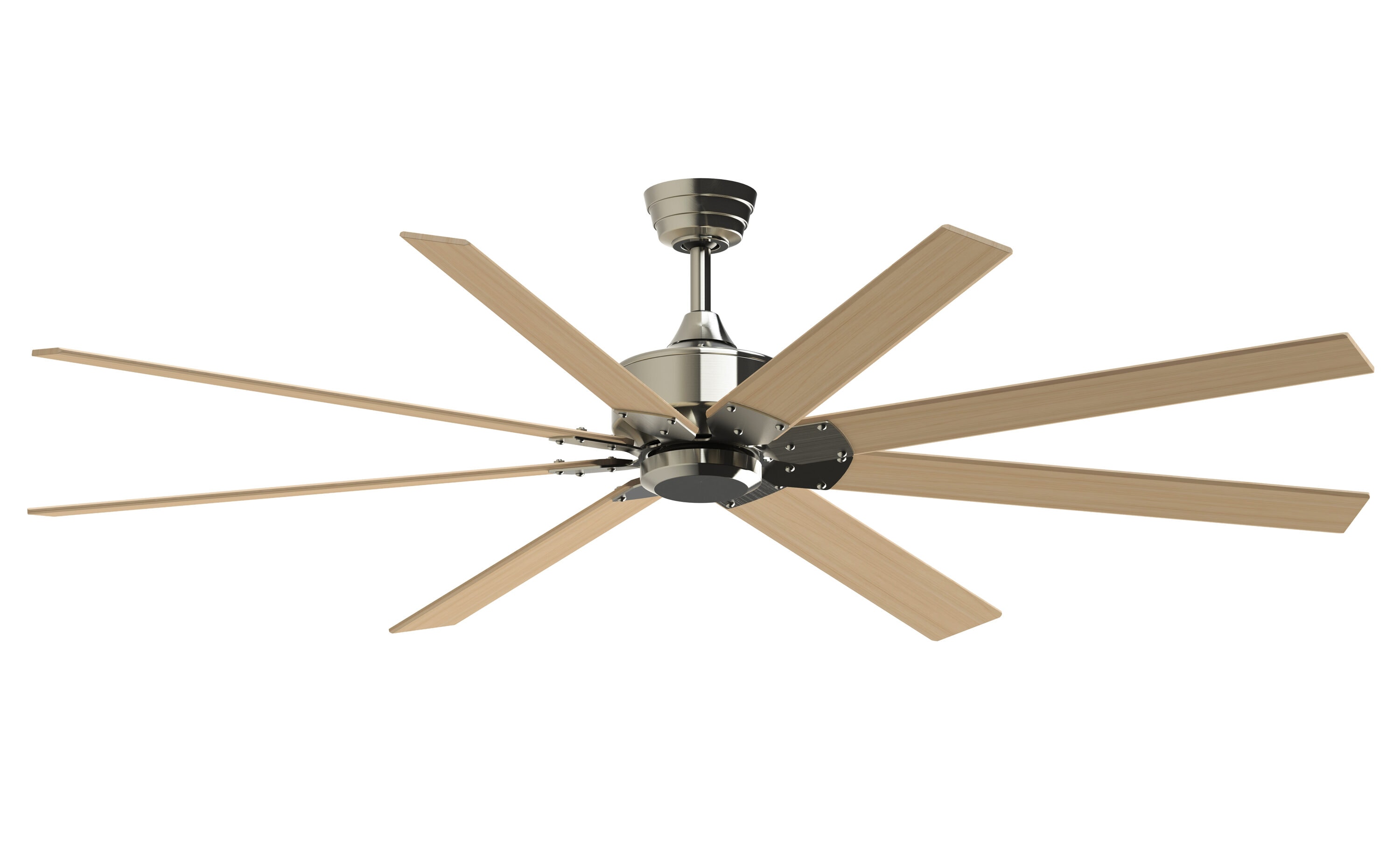 Fanimation Wrap Custom 84-in Brushed Nickel with Black Blades Color-changing Indoor/Outdoor Smart Ceiling Fan Light Kit Compatible and Remote (3-Blade) FPD8531BN-84BL Sansujyuku sansujyuku.com