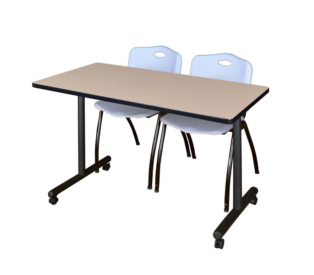 Regency MKTRCC4824BE47GY Training Off-white 4-Person Training Table (48-in W x 29-in H)
