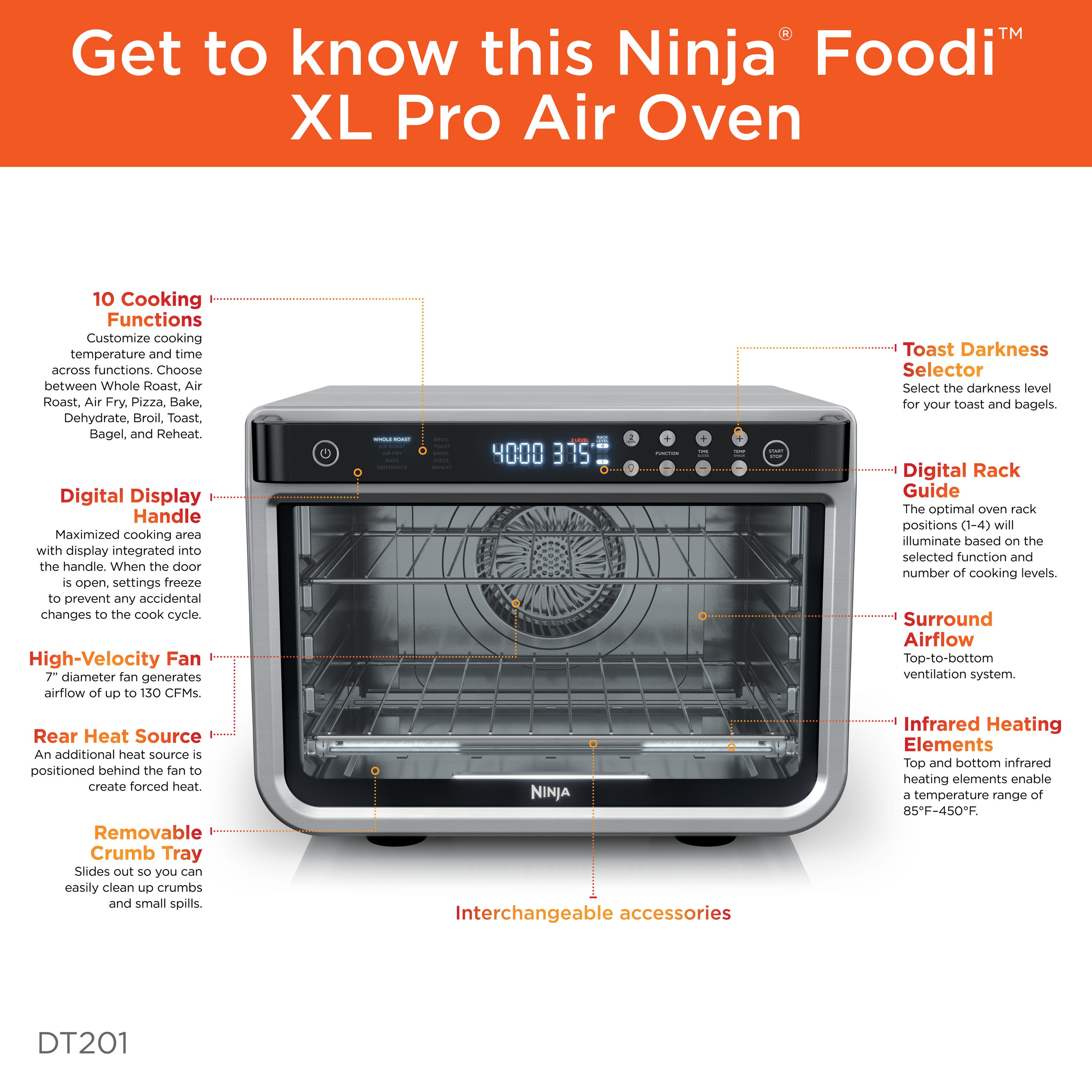 ninja foodi digital air fry convection toaster oven