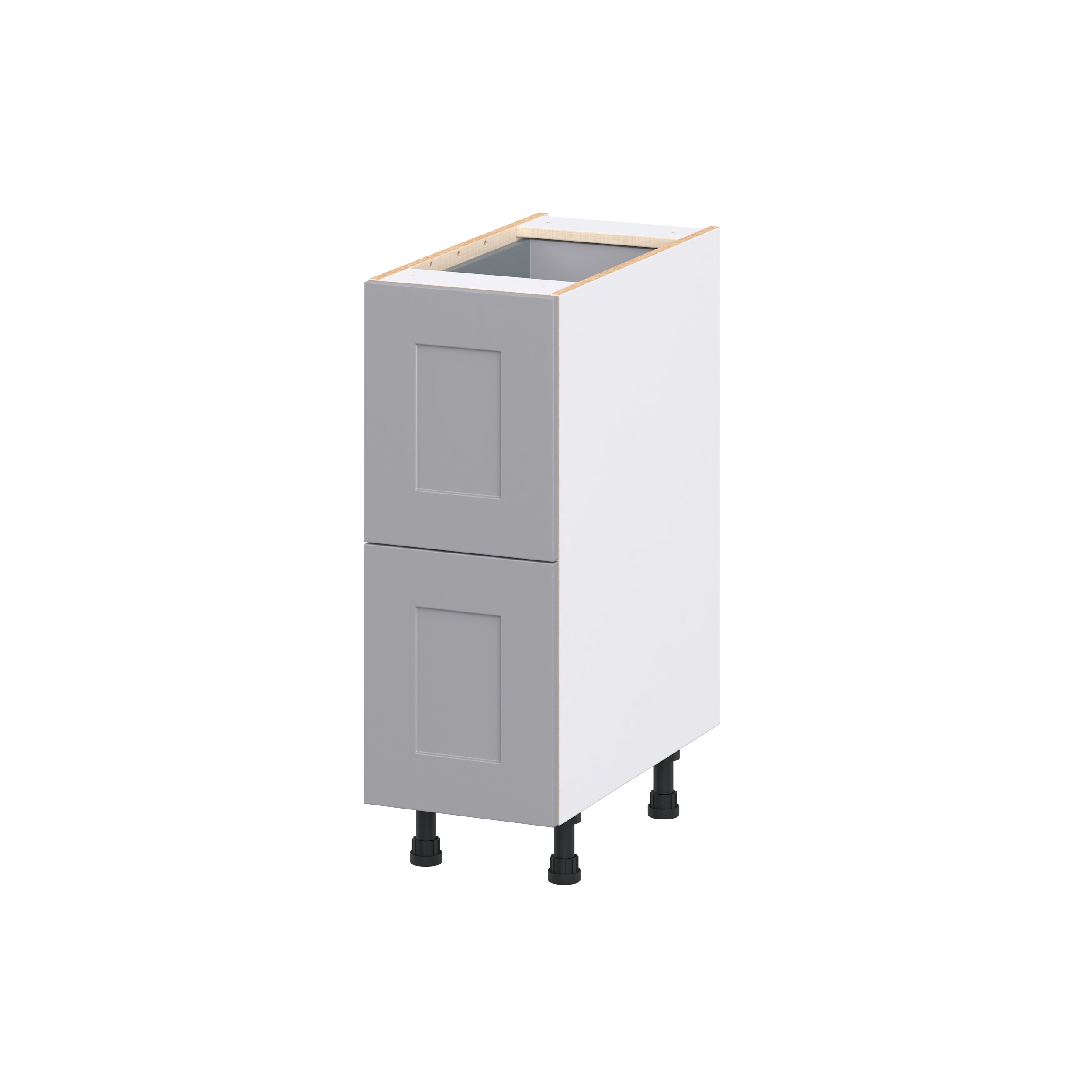 Hugo&Borg DSB2D12I1-BM Beaumont 12-in W x 34.5-in H x 24.5-in D Slate Gray 3 -Drawers Drawer Base Fully assembled Cabinet Recessed Panel Shaker