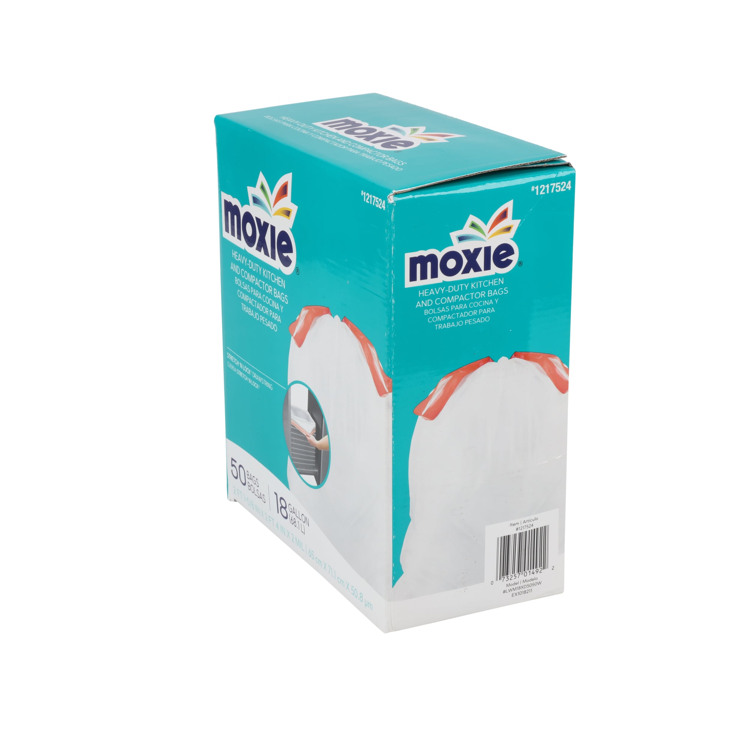 Moxie 50-Pack 18-Gallon White Plastic Kitchen Trash Bag | LWM18XDS050W