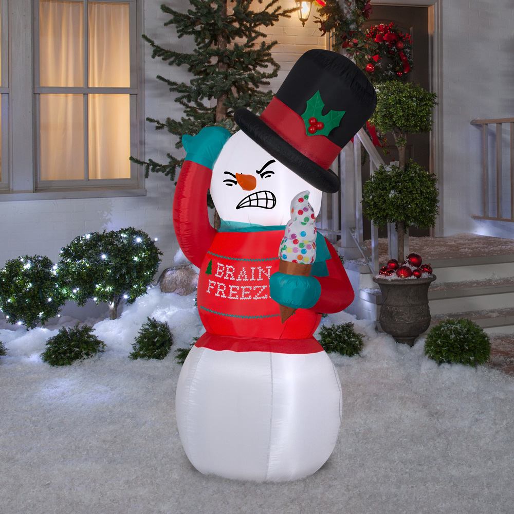 Holiday Living 6-ft Animatronic Lighted Snowman Christmas Inflatable at ...