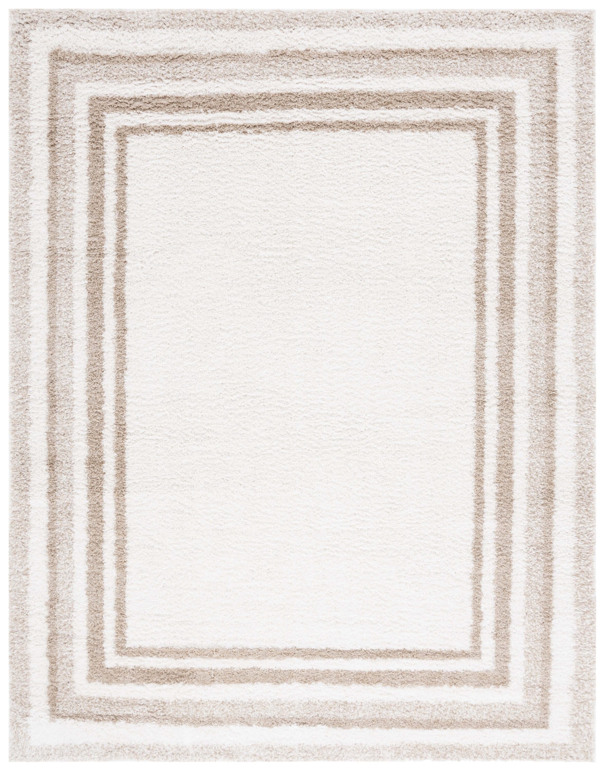 Safavieh BSP251A-9 9 x 12 (ft) Loomed Polyester/Polypropylene Ivory/Beige Rectangular Indoor Border Mid-Century Modern Area rug