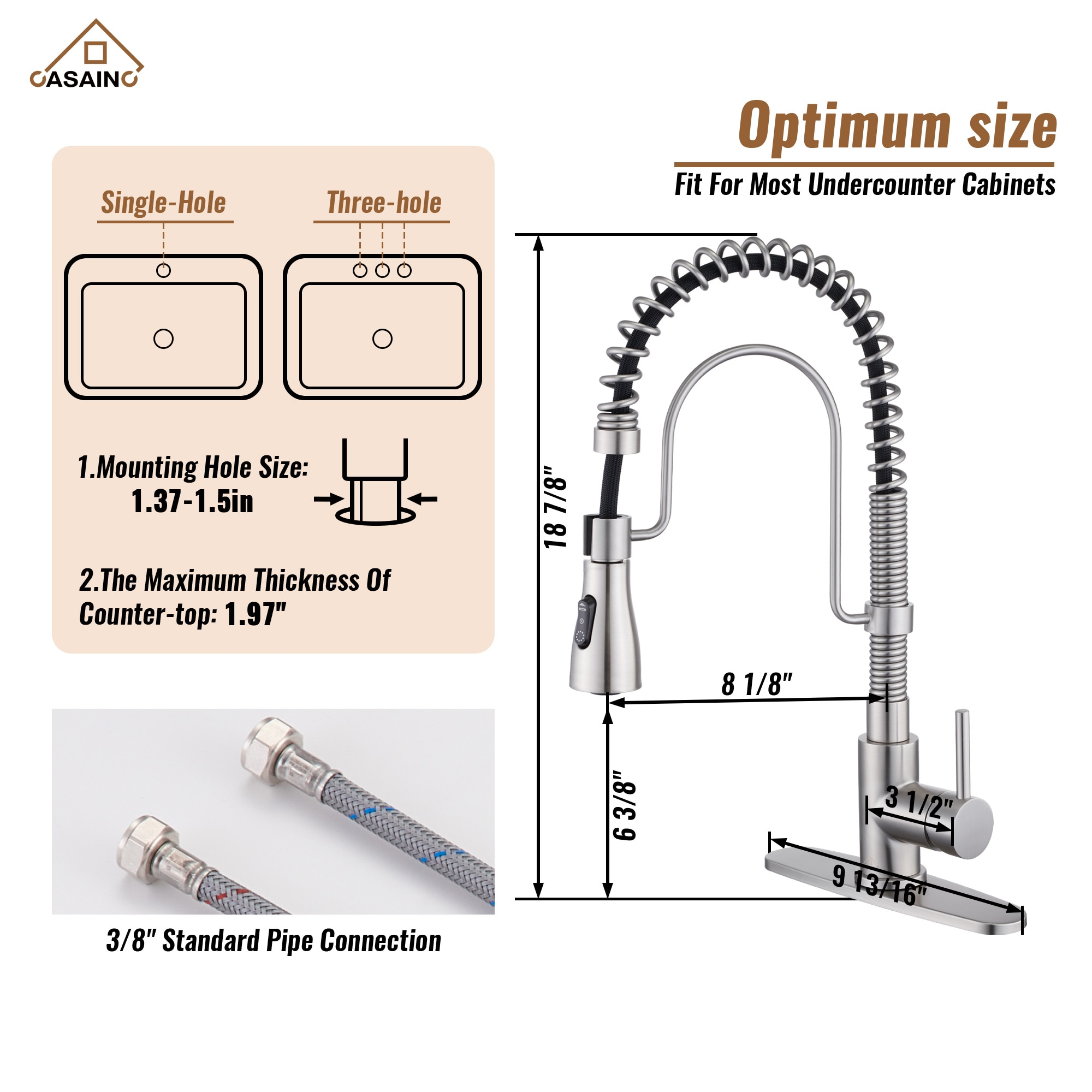 CASAINC KCLT0022-BN Kitchen-Faucets - View #10