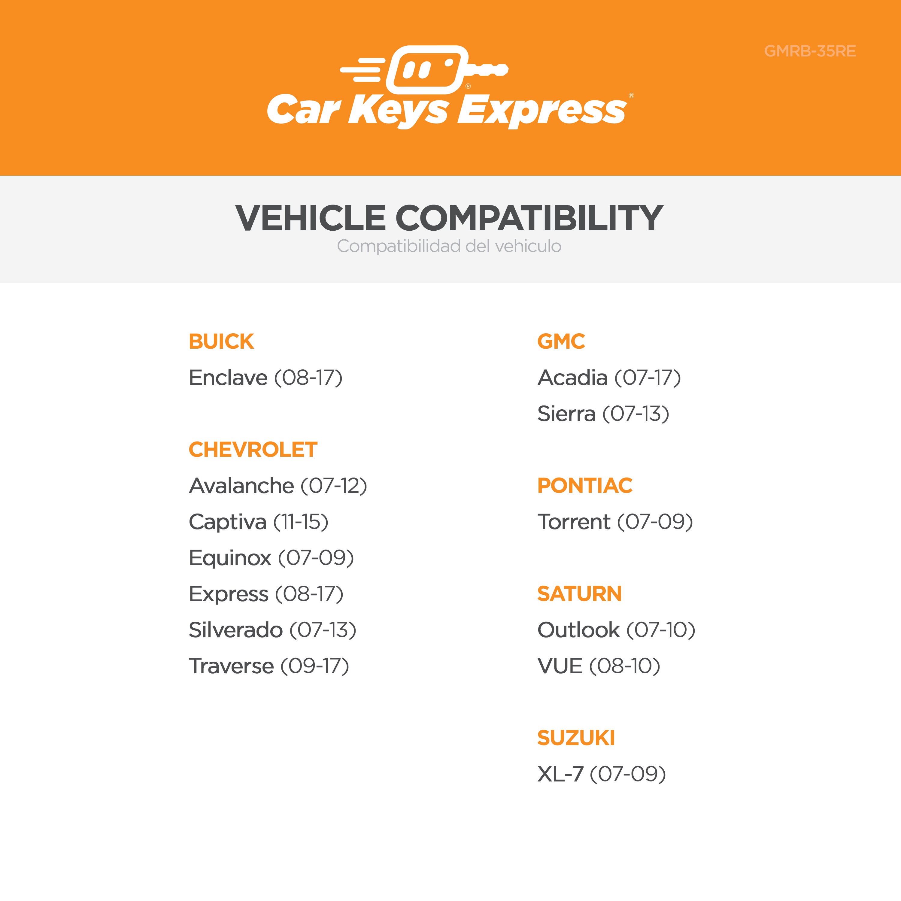 Car Keys Express GMRB-35RE Key-Accessories - View #2