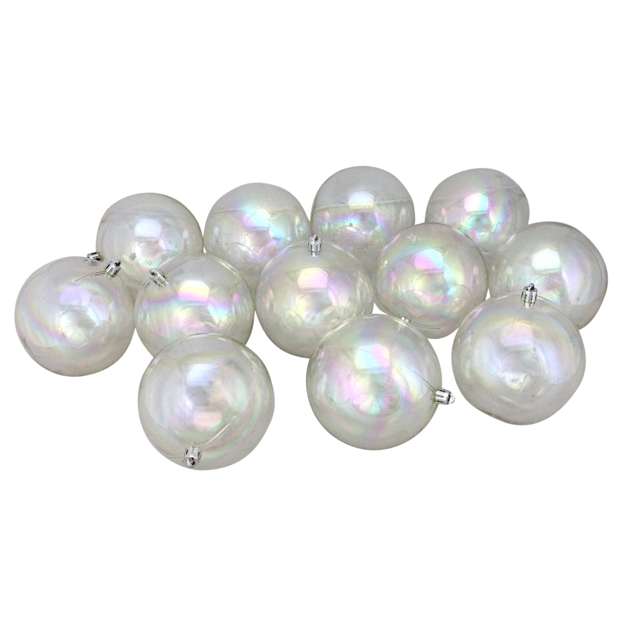 4in Clear Plastic Ornament Balls, Set of 4