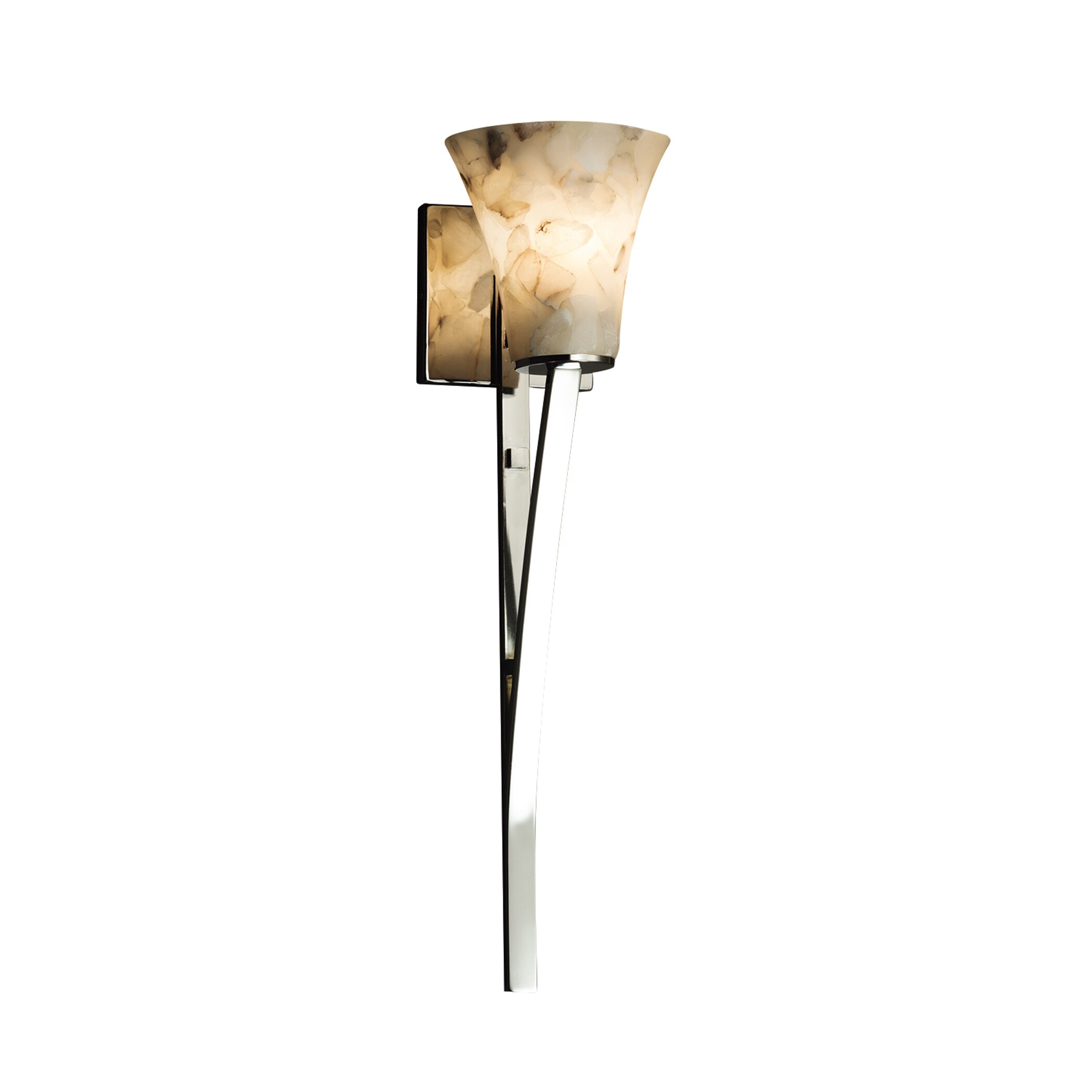 Justice Design Group ALR-8791-20-CR-LED1 Alabaster Rocks 5.75-in W 1-Light Polished Chrome Transitional LED Wall Sconce