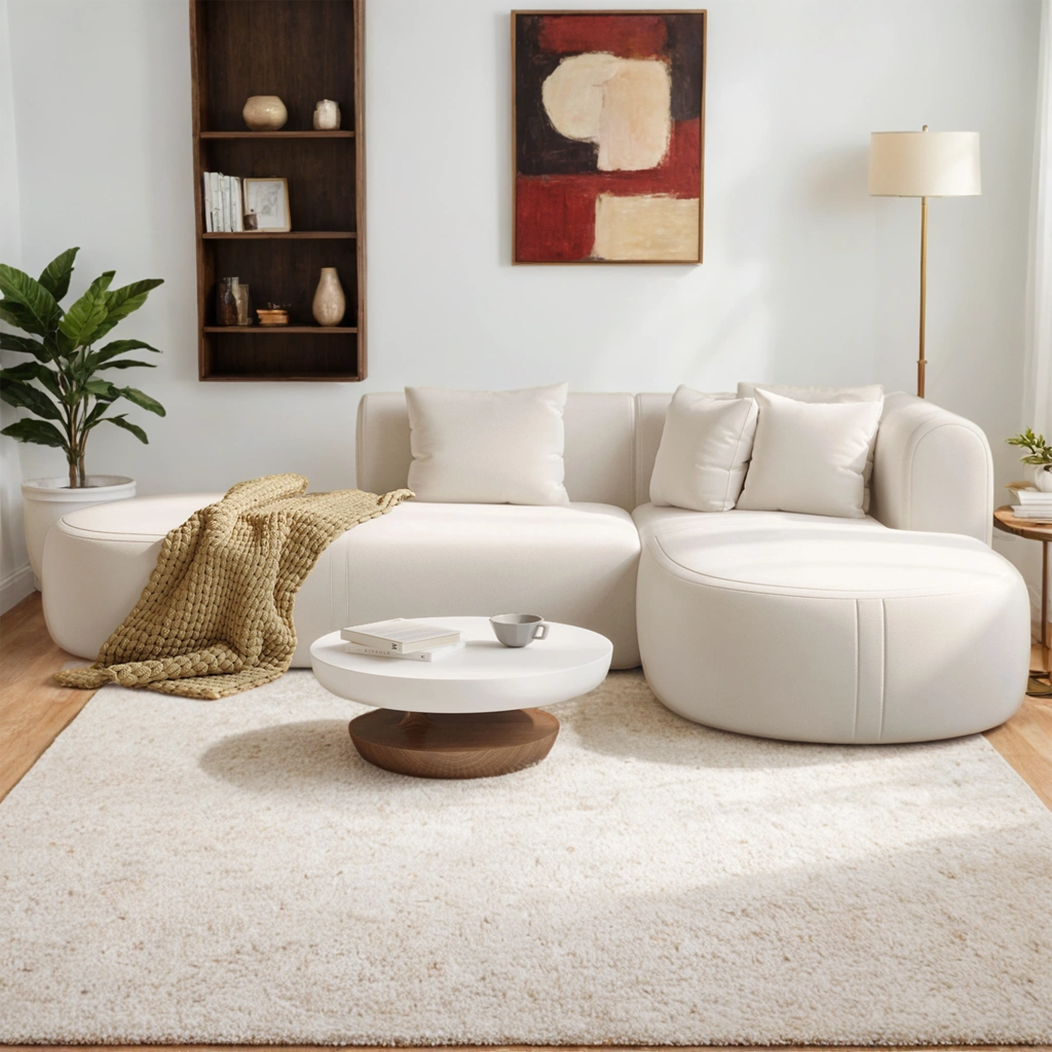ModernLuxe N760S0000039A Mirod Stylish Corner Sofa for Living RoomVersatile Design for Relaxation and ConversationCurved Seat with Wide StitchingPerfect for Living Room Bedroom and Office