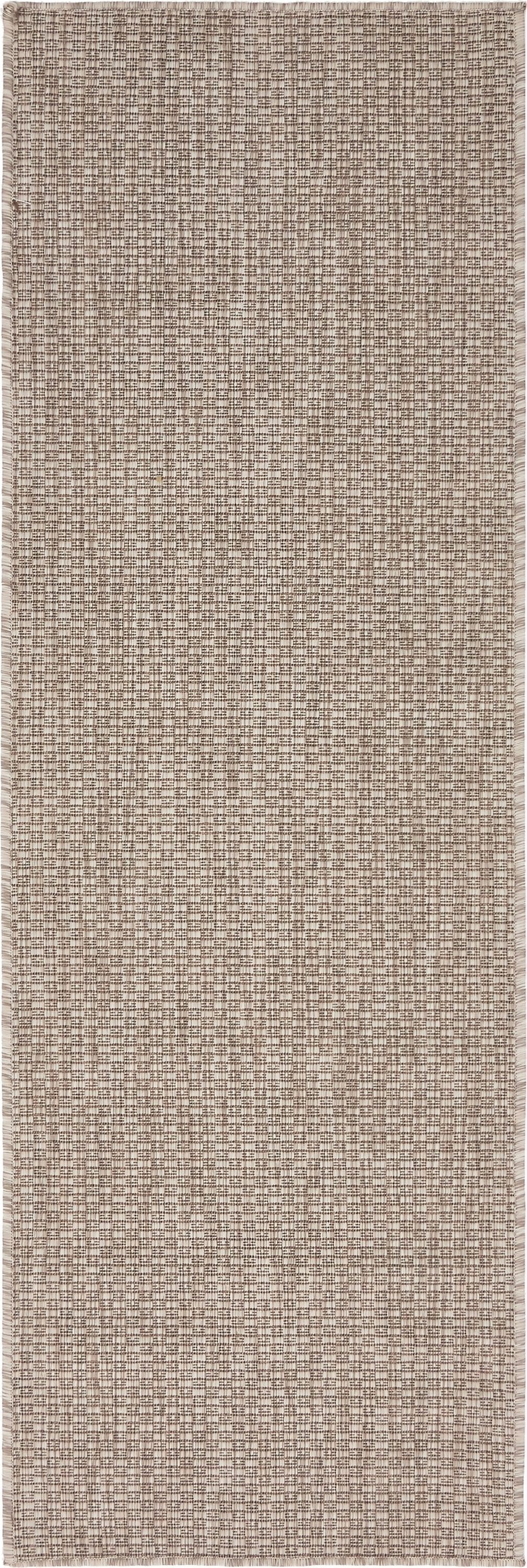 Unique Loom 3136835 Solid Outdoor 2 x 6 (ft) Loomed Polypropylene Beige/Gray Rectangular Indoor/Outdoor Distressed/Overdyed Runner rug