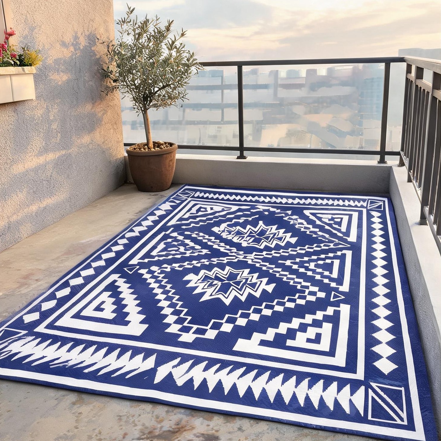 BBabe 310G M2 Pp and Outdoor Rugs for Outdoor Space 9 x 18 ft with Water-Resistant Design