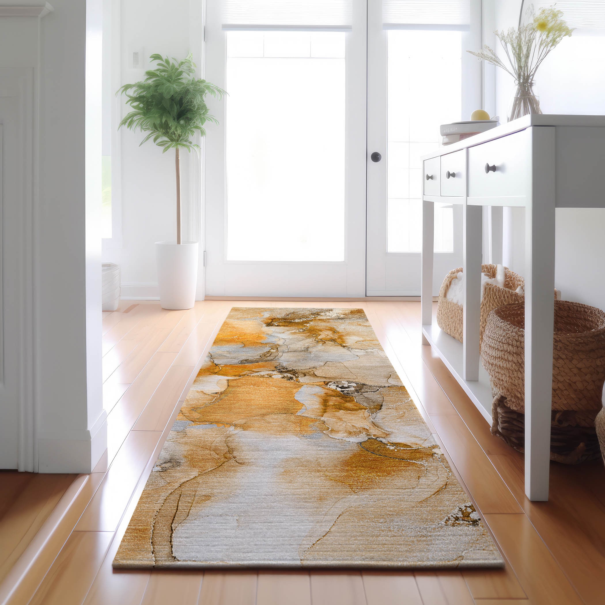 Addison Rugs AMF555MO2X8 Mayfield AMF555MO 2 x 7 (ft) Loomed Polyester Mocha Rectangular Indoor Geometric Machine washable Area rug